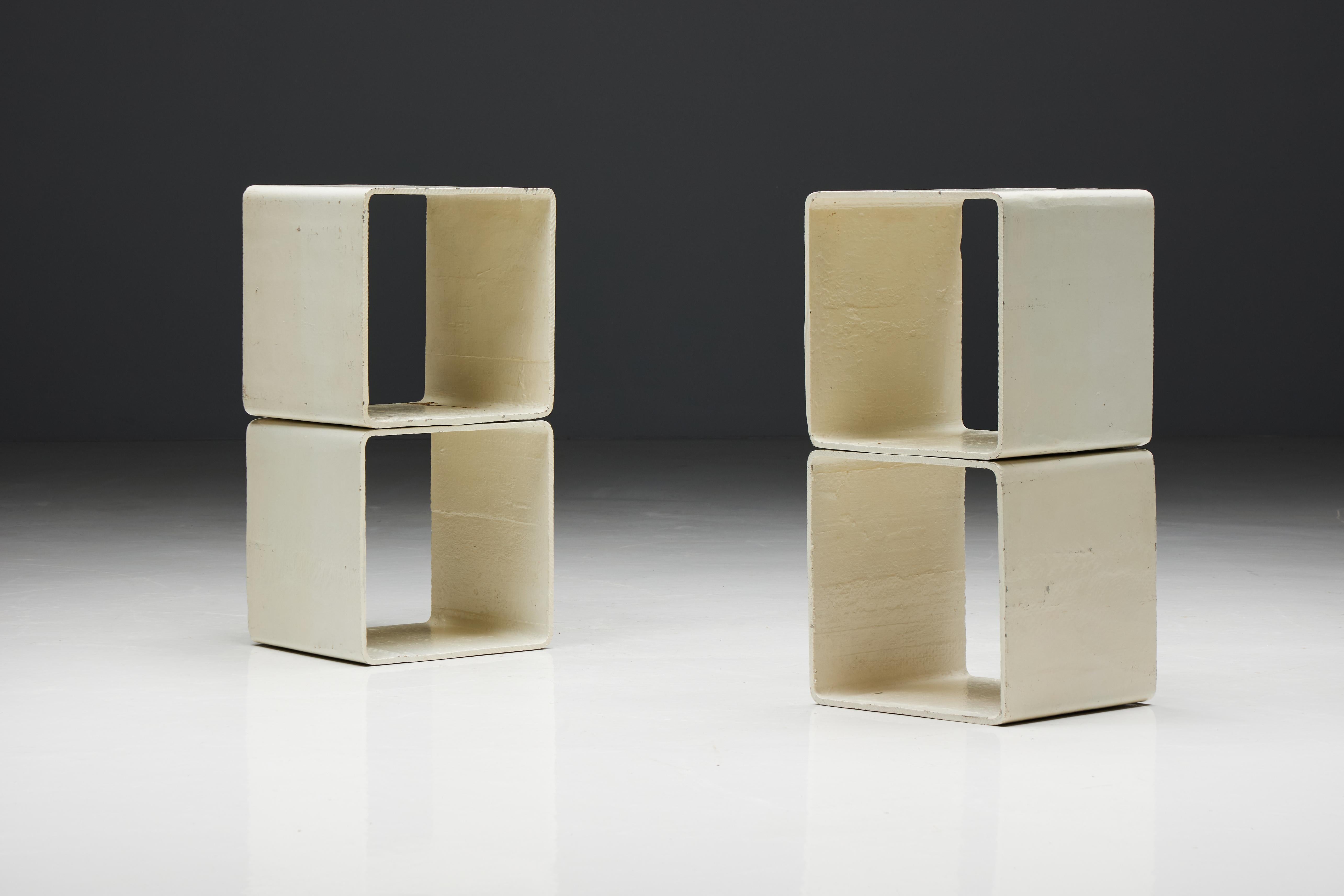 Concrete Modular Side Tables by Willy Guhl for Eternit AG, Switzerland, 1954 For Sale