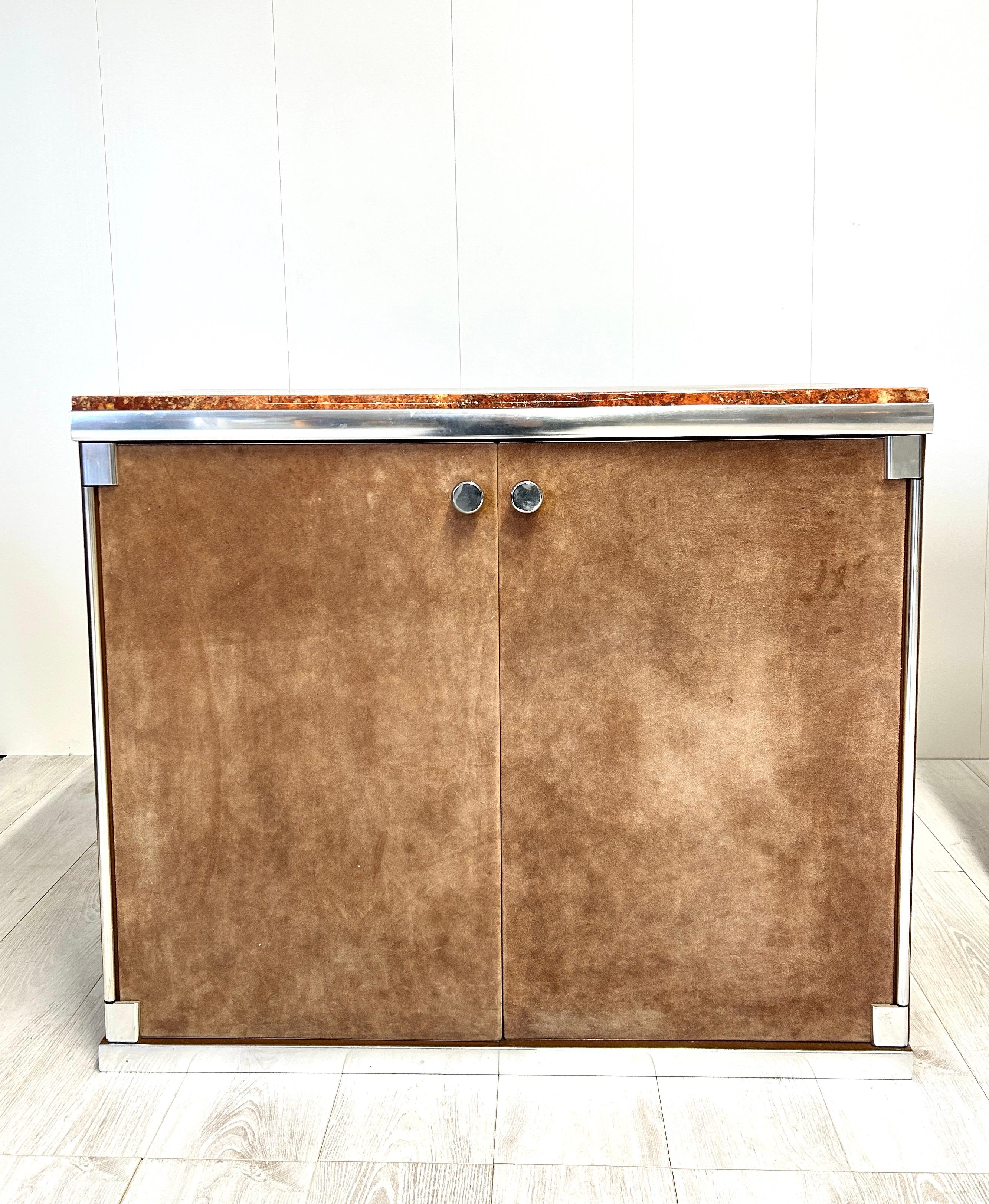 Modular sideboard by Guido Faleschini 1970s 
sideboard with drawers cm 84 x 150 x 46; sideboard with doors 84 x 100 x 46
Good vintage conditions, beautiful marble on the top.