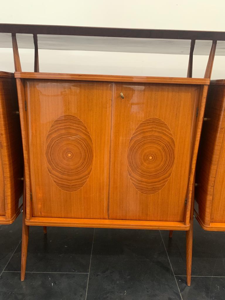 Modular Sideboard with 3 Bodies on Legs attributed to Vittorio Dassi, Set of 3 For Sale 4