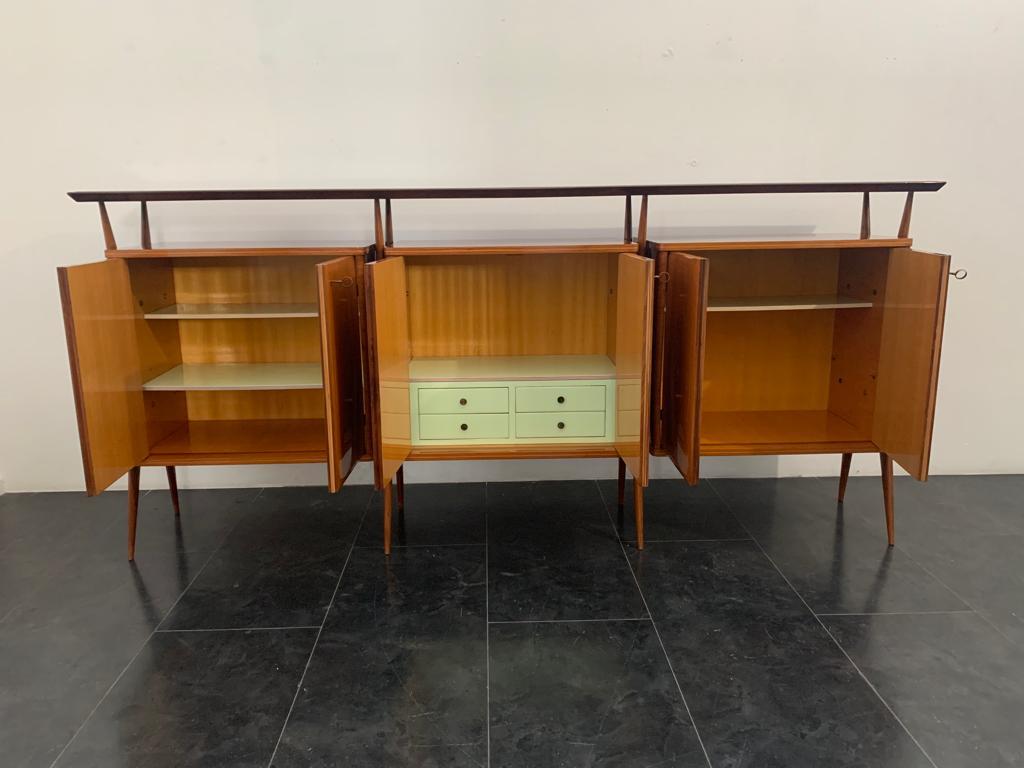 Modular Sideboard with 3 Bodies on Legs attributed to Vittorio Dassi, Set of 3 For Sale 9