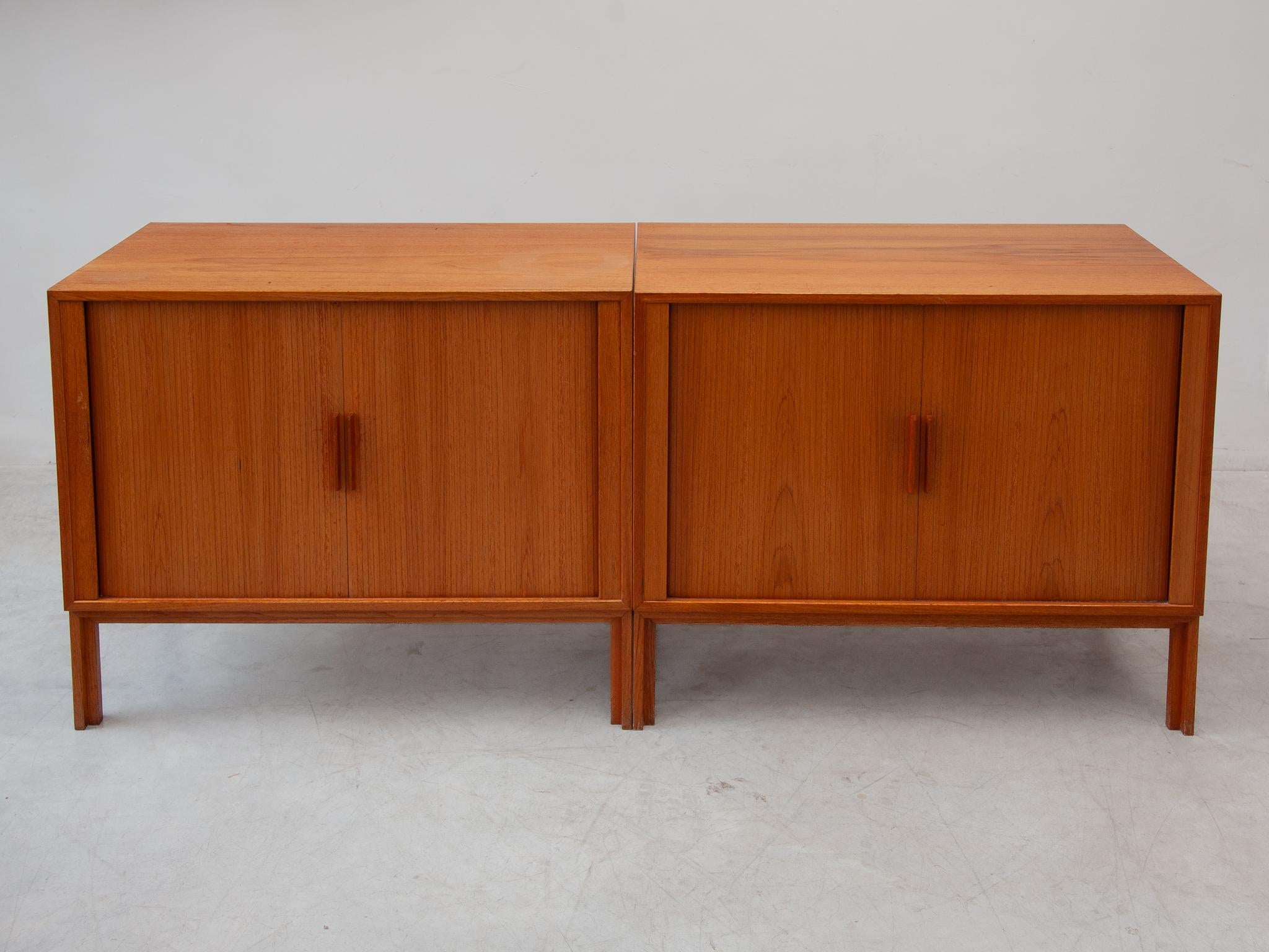 Modular Sideboard with Sliding Doors designed by Kai Kristiansen 1970s In Good Condition For Sale In Antwerp, BE