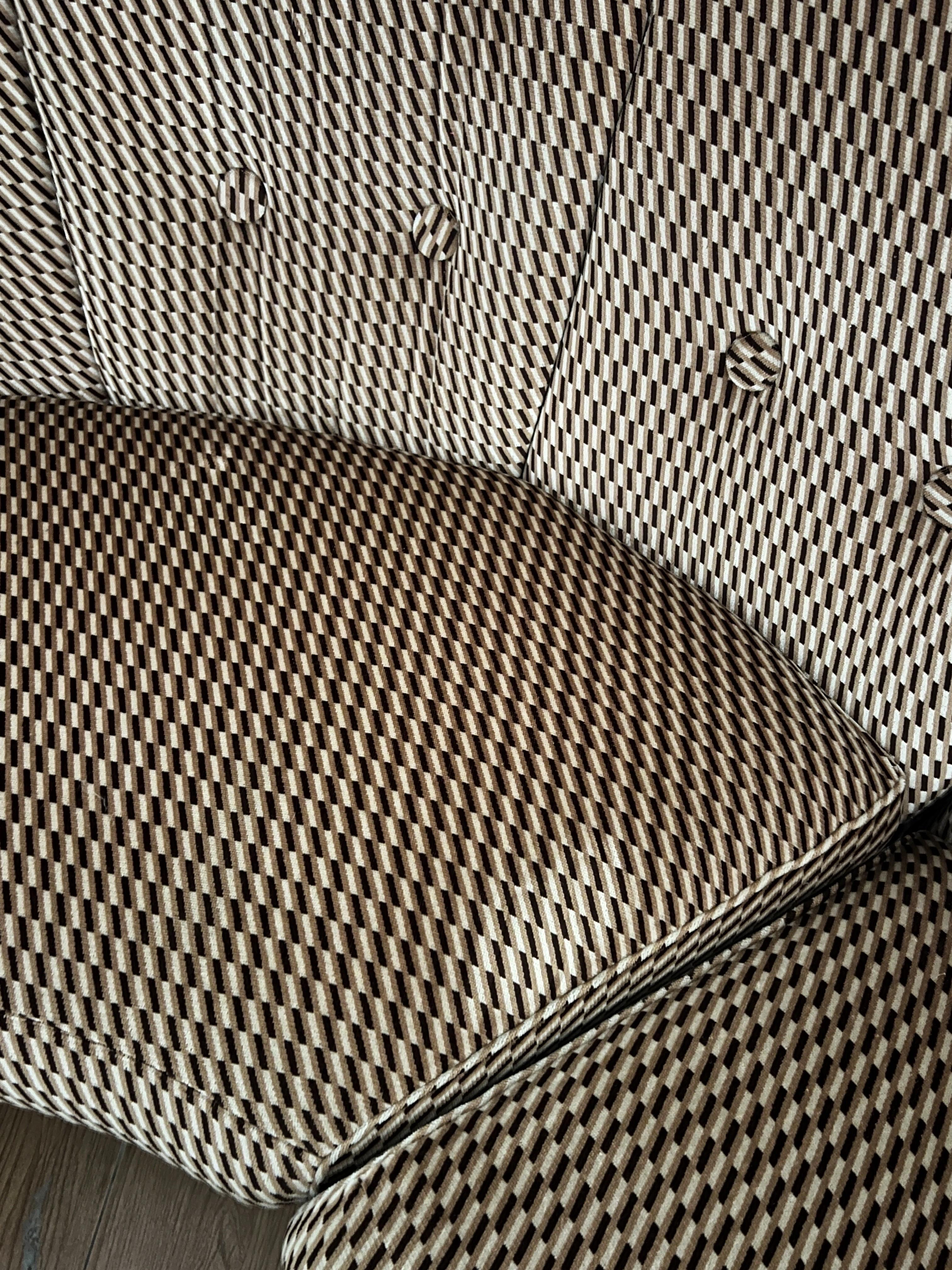 Divano modulare attribuito ad Adriano Piazzesi originale anni '70 in velluto marrone in vendita 13