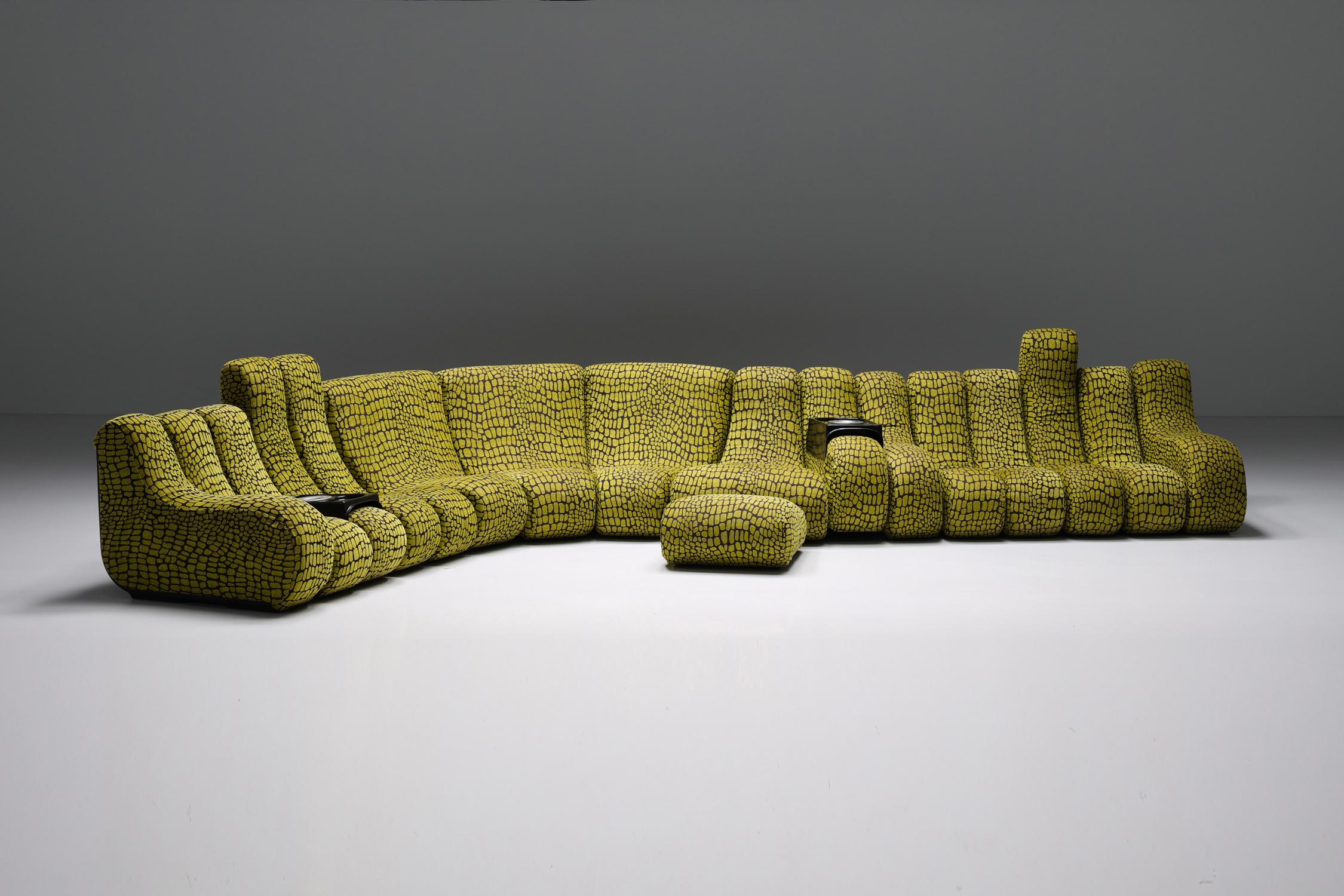 Modular Sofa; Sectional Sofa; Luigi Colani; Rosenthal; Germany; German Design; Minimalist Space Age; Upholstery; 1970s;

A rare modular sofa designed in the 1970s by recently deceased German Space Age designer pioneer Luigi Colani. This iconic