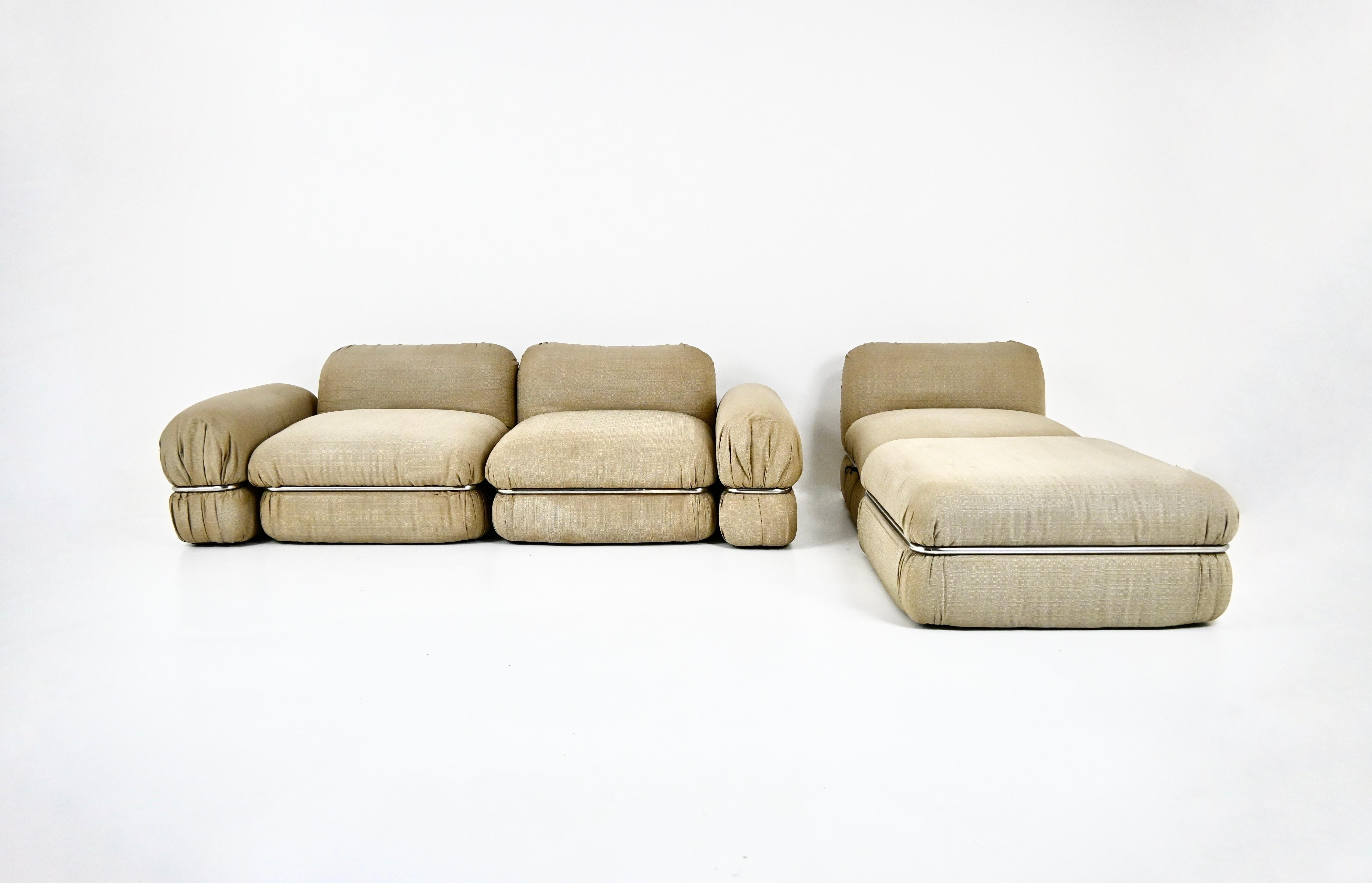 Fabric Modular Sofa by Rodolfo Bonetto for Tecnosalotto, 1960s For Sale