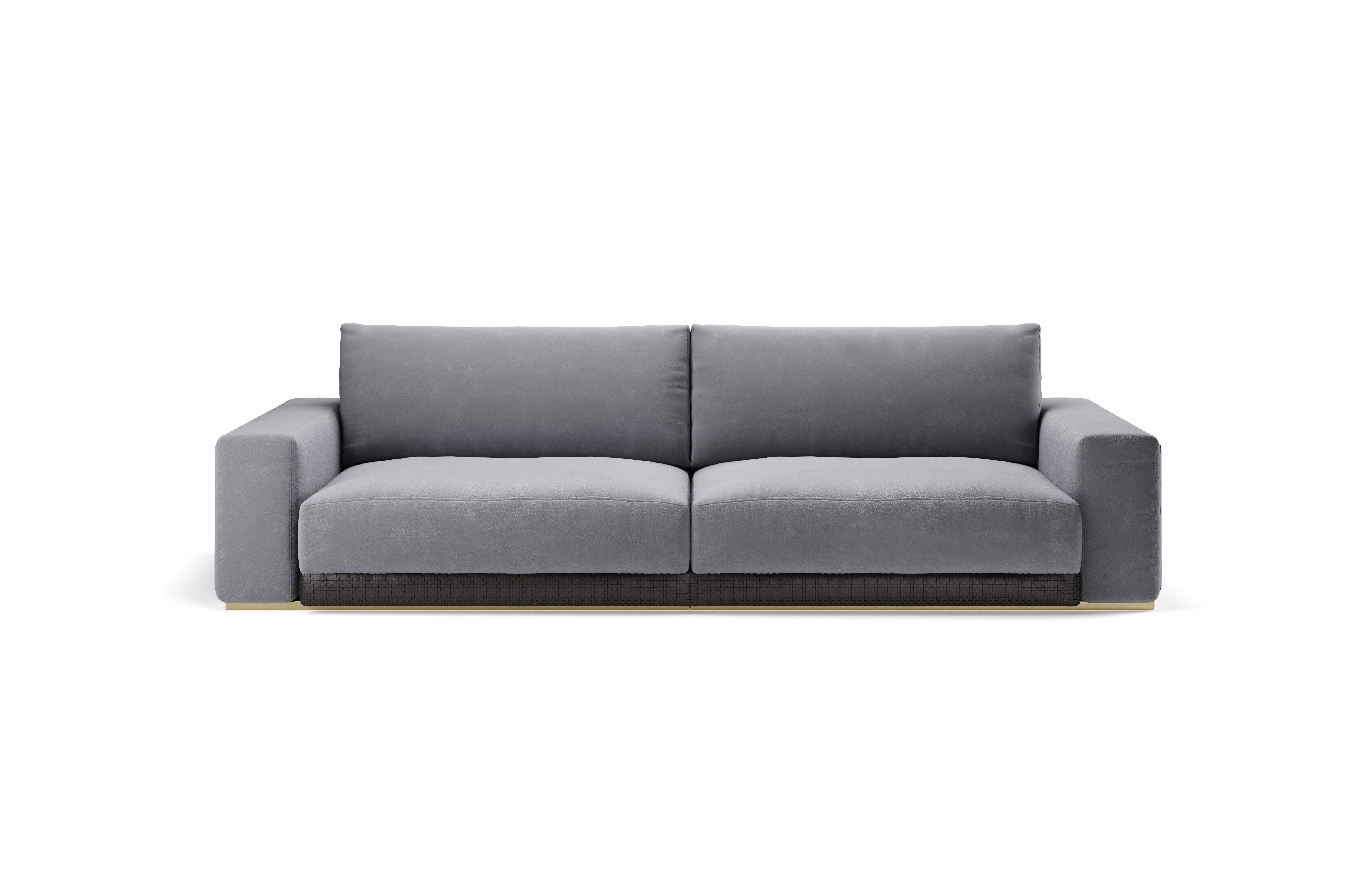 Italian Modular Sofa, Contemporary Sofa Settee Velvet Leather For Sale