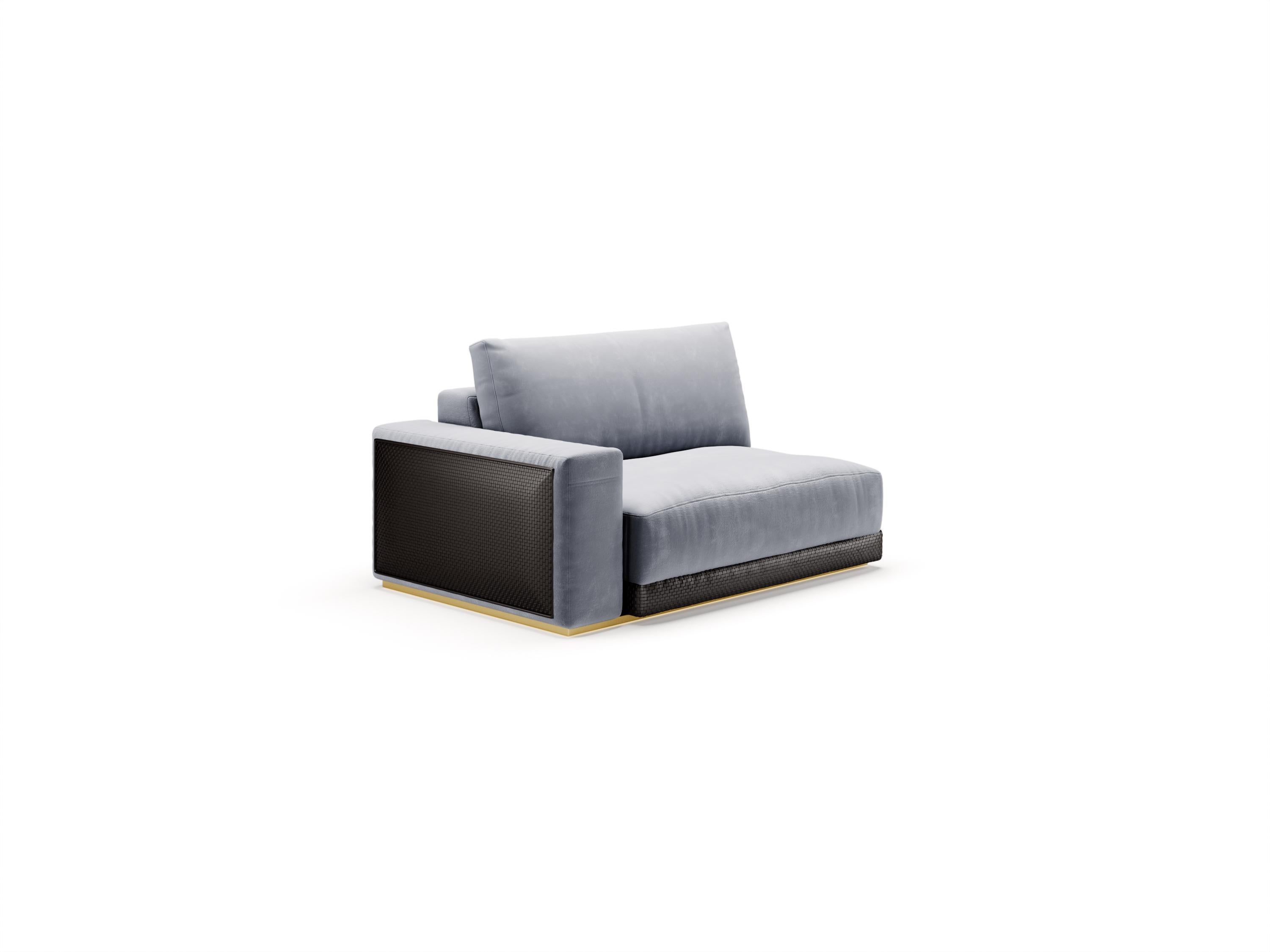 Modular Sofa, Contemporary Sofa Settee Velvet Leather For Sale 2