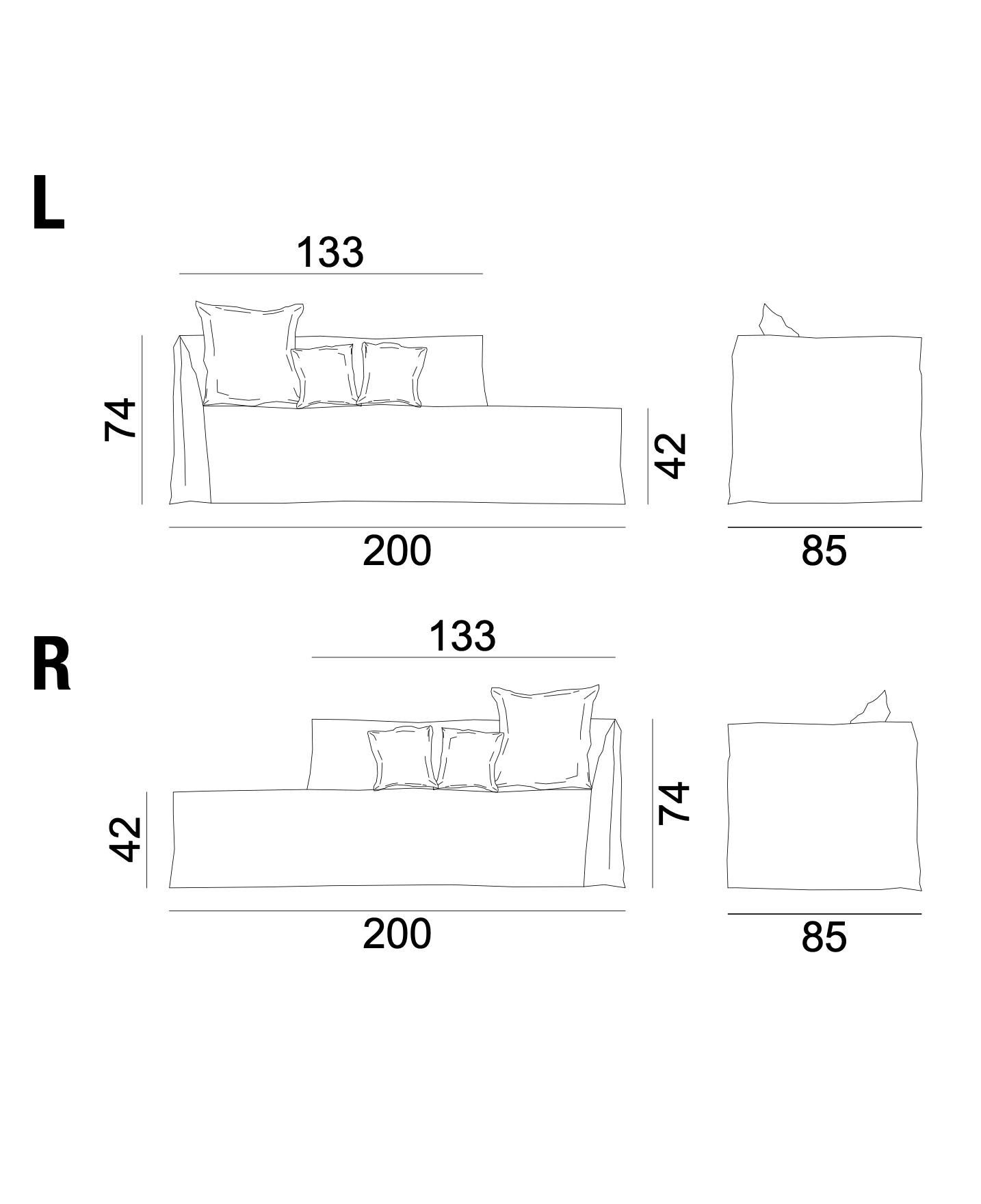 Modular sofa Gervasoni Ghost 30 L-R design Paola Navone - Lino bianco Contemporáneo en venta