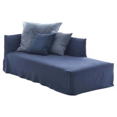 Modular sofa Gervasoni Ghost 30 L-R design Paola Navone - Linum Royal blue