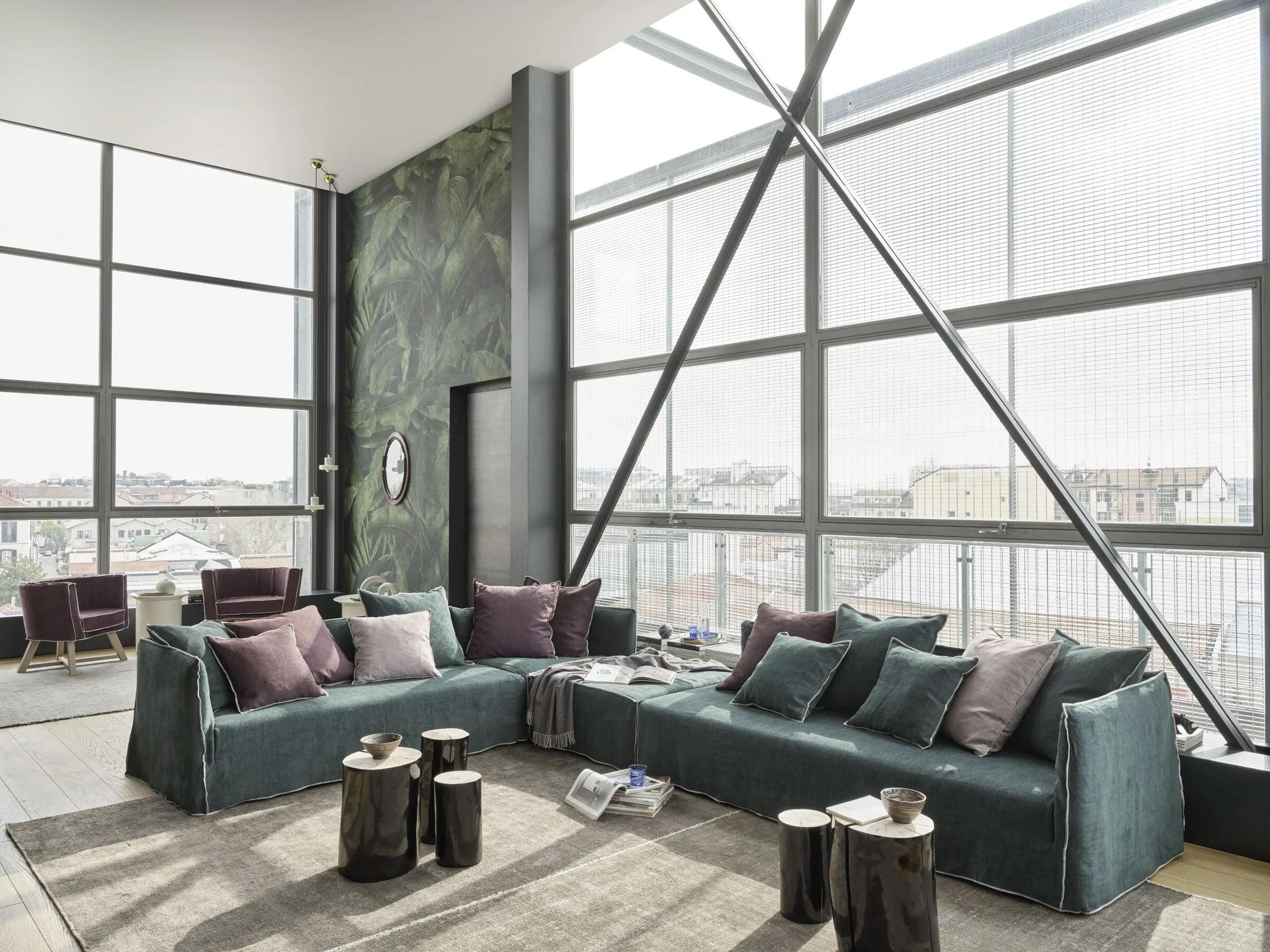 Italian Modular sofa Gervasoni Ghost 31 L-R design Paola Navone - Artist Matisse For Sale