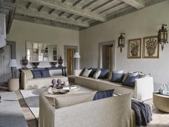 Modular sofa Gervasoni Ghost 31 L-R design Paola Navone - White linen
