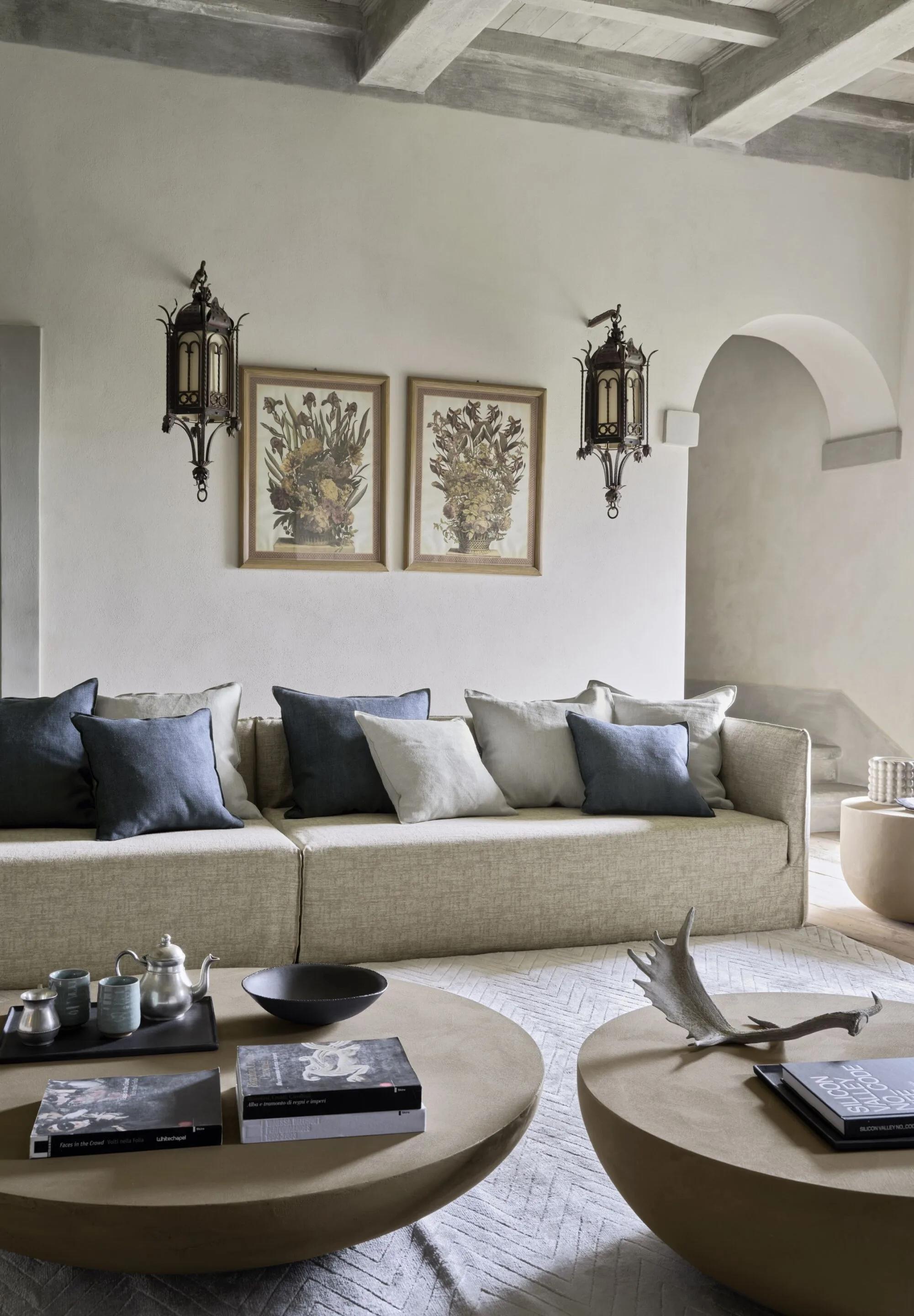Italian Modular sofa Gervasoni Ghost 31 L-R design Paola Navone - Lino bianco in vendita