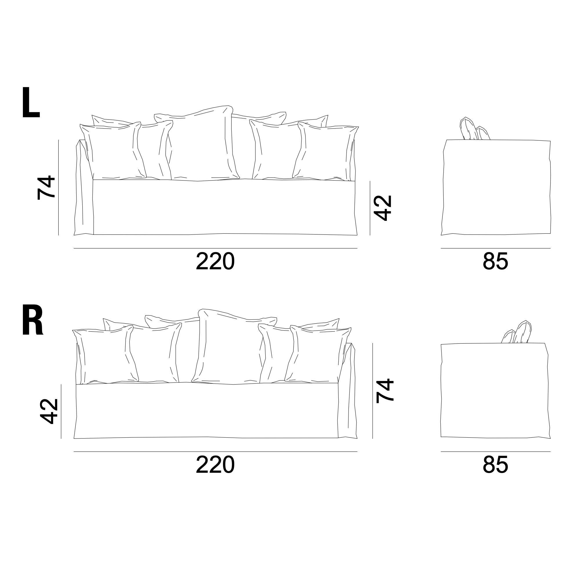 Contemporary Modular sofa Gervasoni Ghost 32 L-R design Paola Navone - White linen For Sale