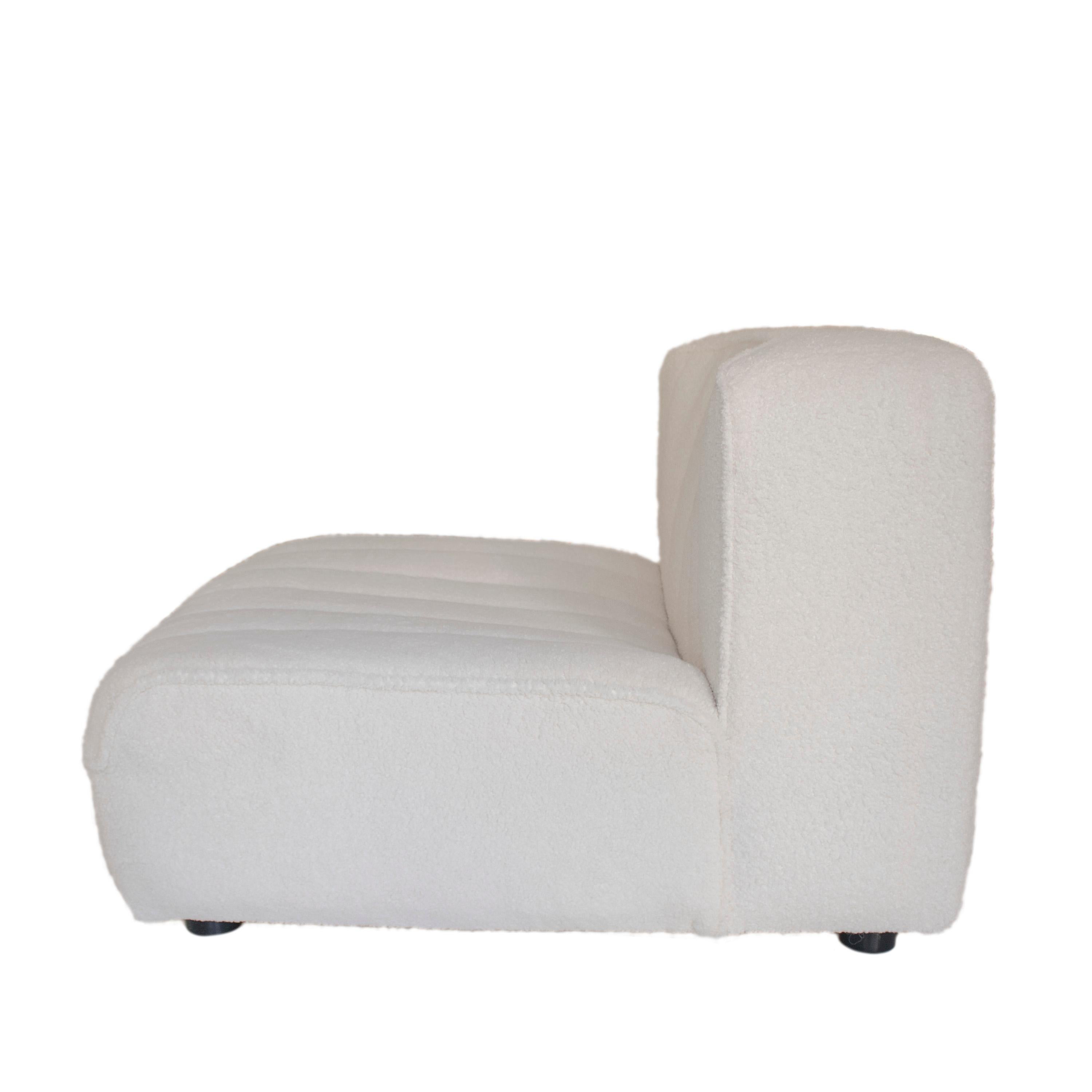 Modern Modular Sofa in Beige Wool Boucle Designed by Tito Agnoli, Italy, 1970. For Sale