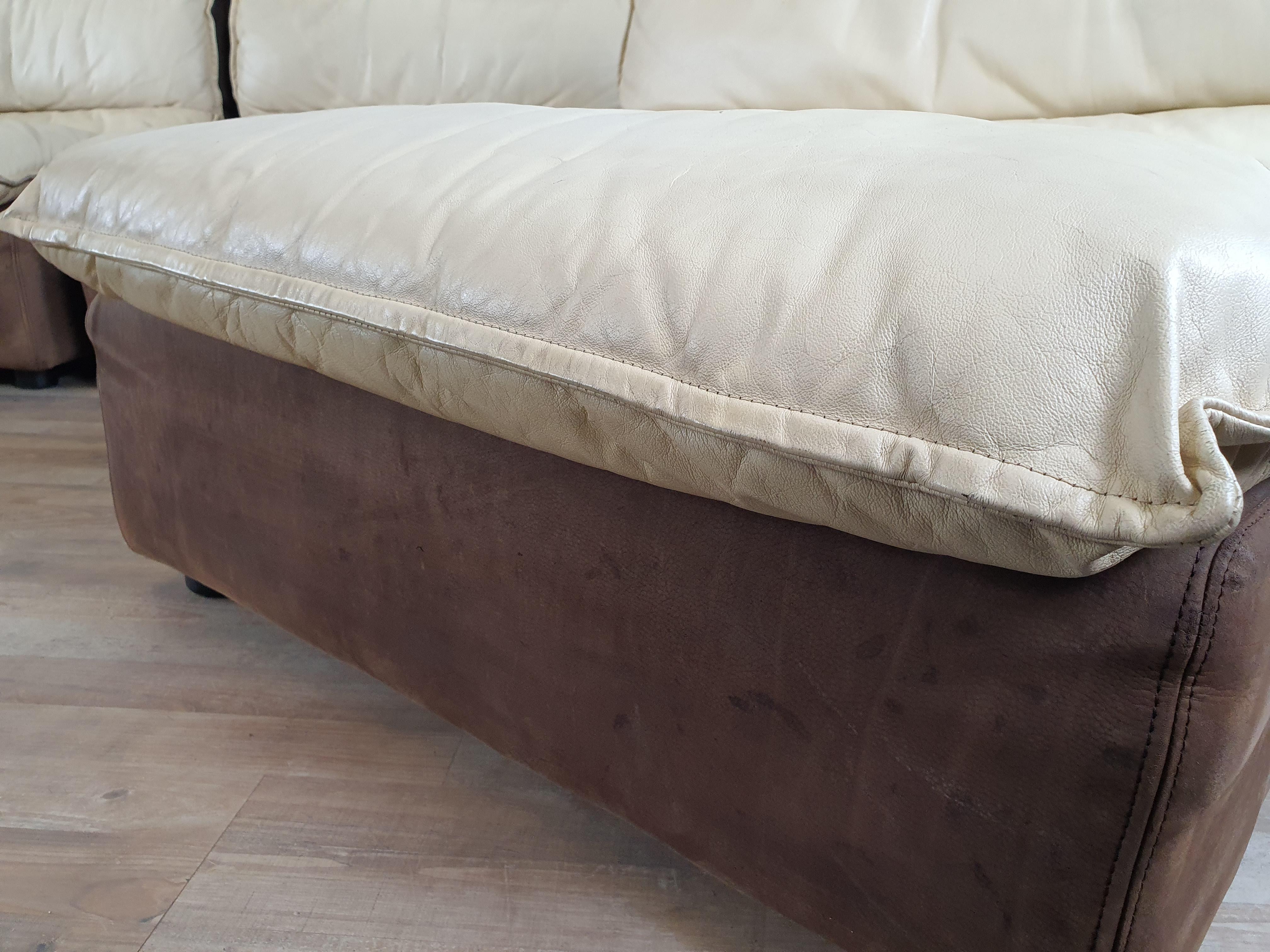 Modular Sofa in Leather and Suede 12