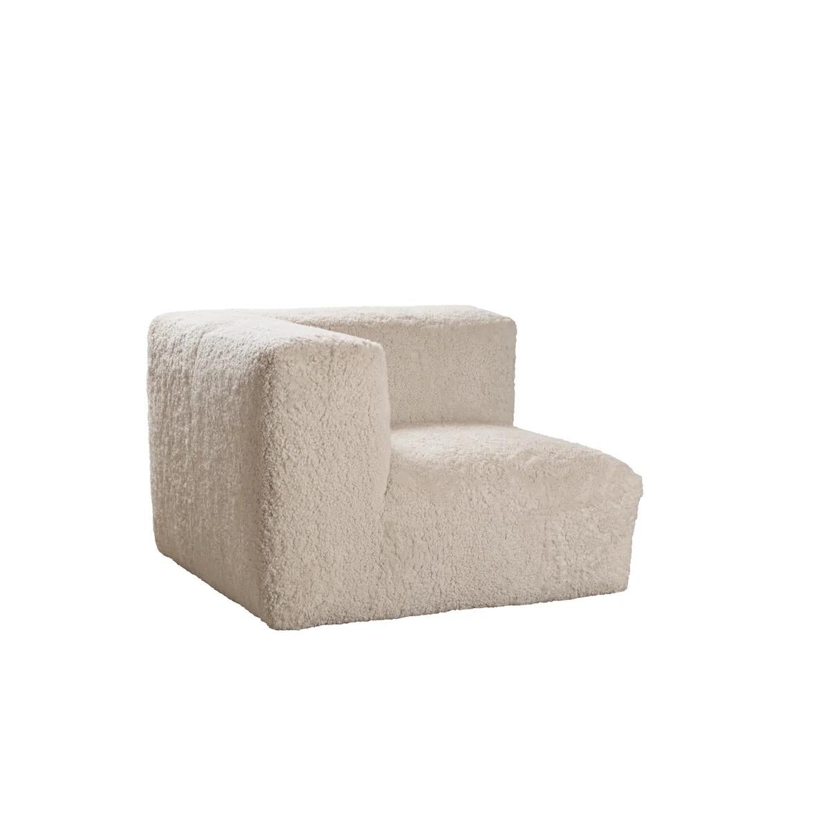 Scandinavian Modern Modular Sofa in New Zealand Curly Short Wool Sheepskin, Denmark, 21st Century For Sale