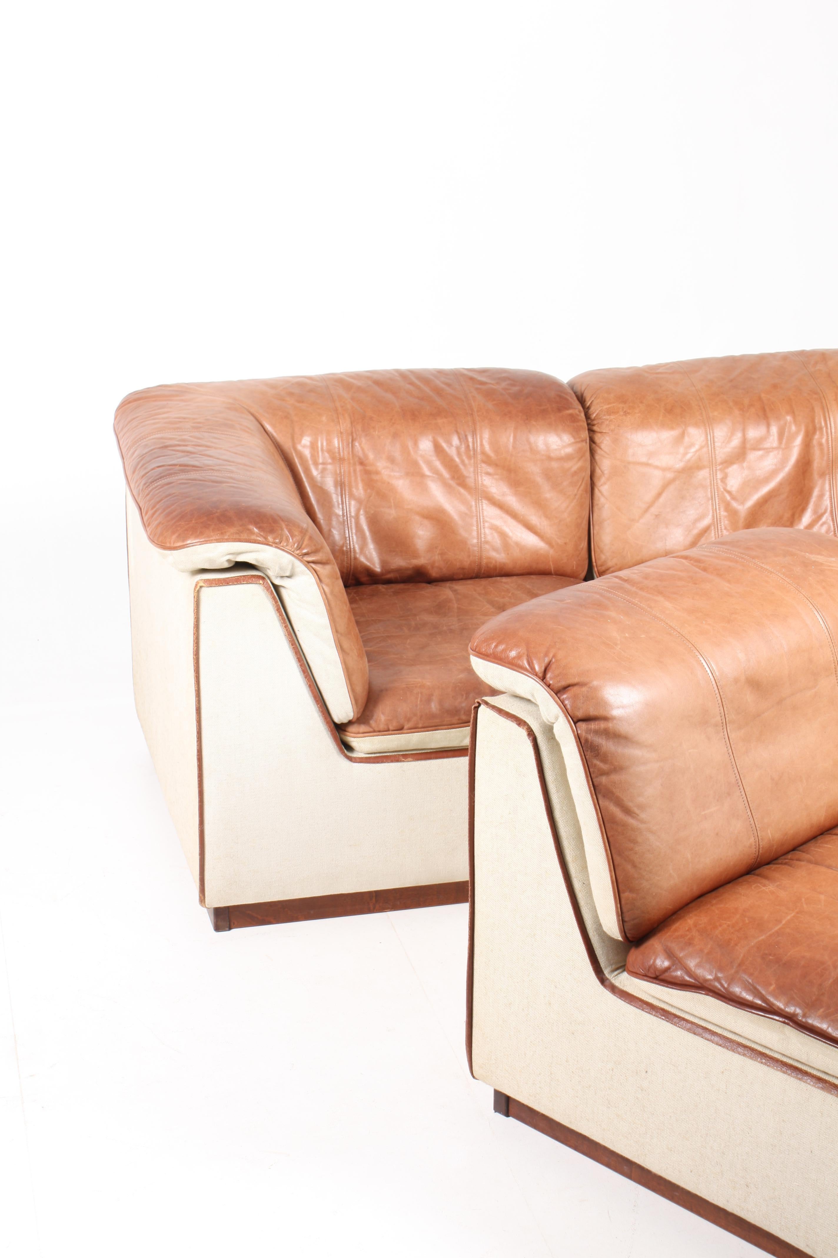 Modular Sofa in Patinated Leather 4