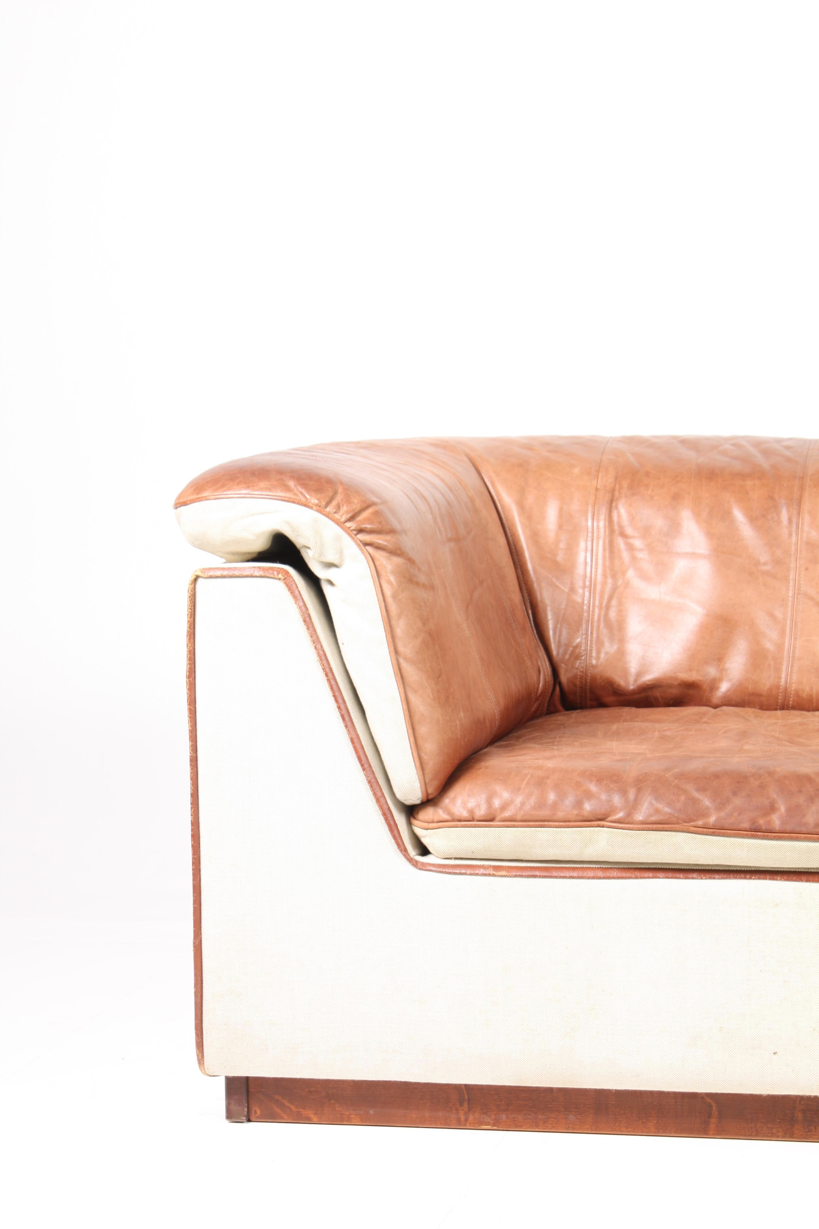 Modular Sofa in Patinated Leather 1