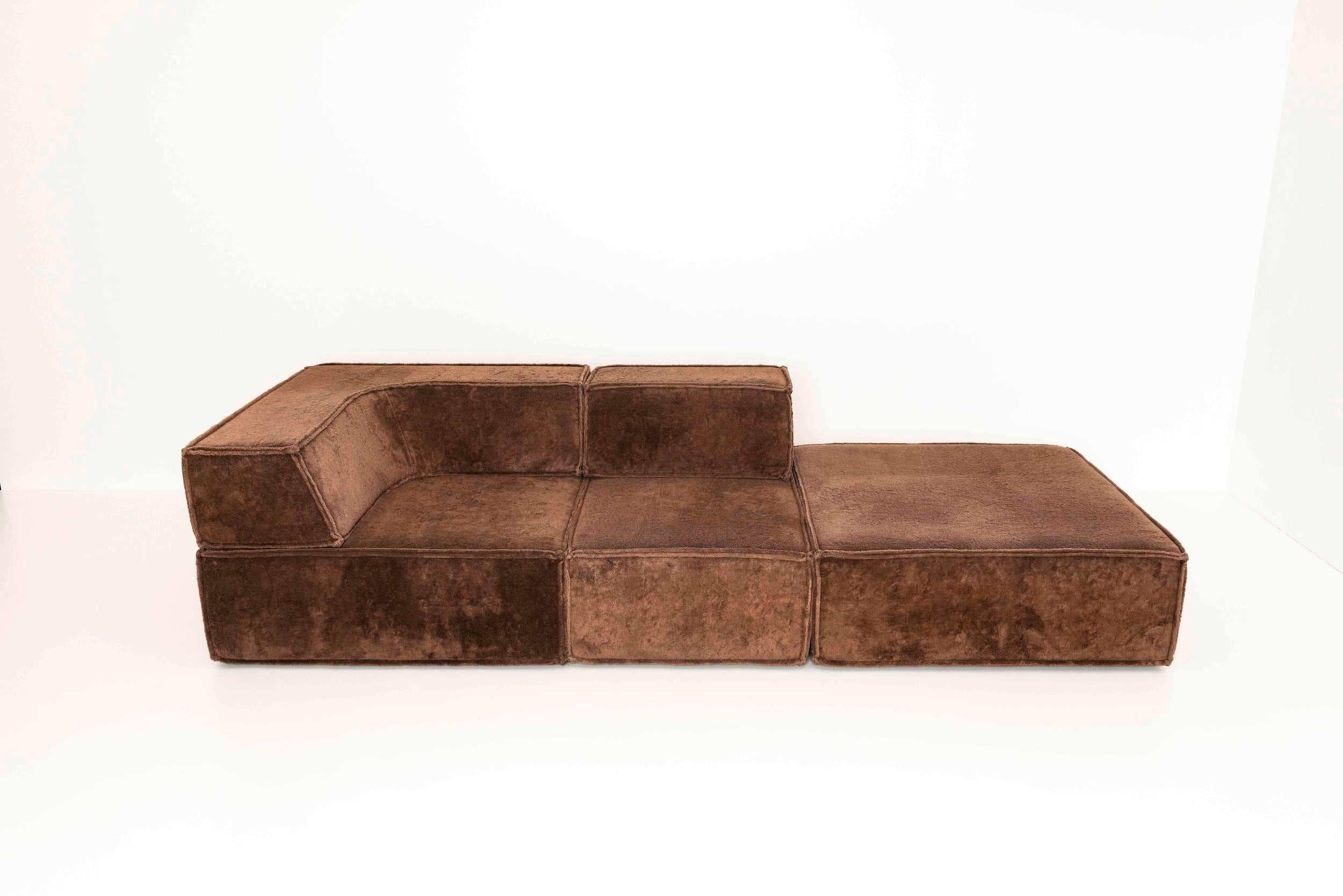 Late 20th Century Modular Sofa in Teddy Fabric by Team Form AG for COR, Germany 1970s