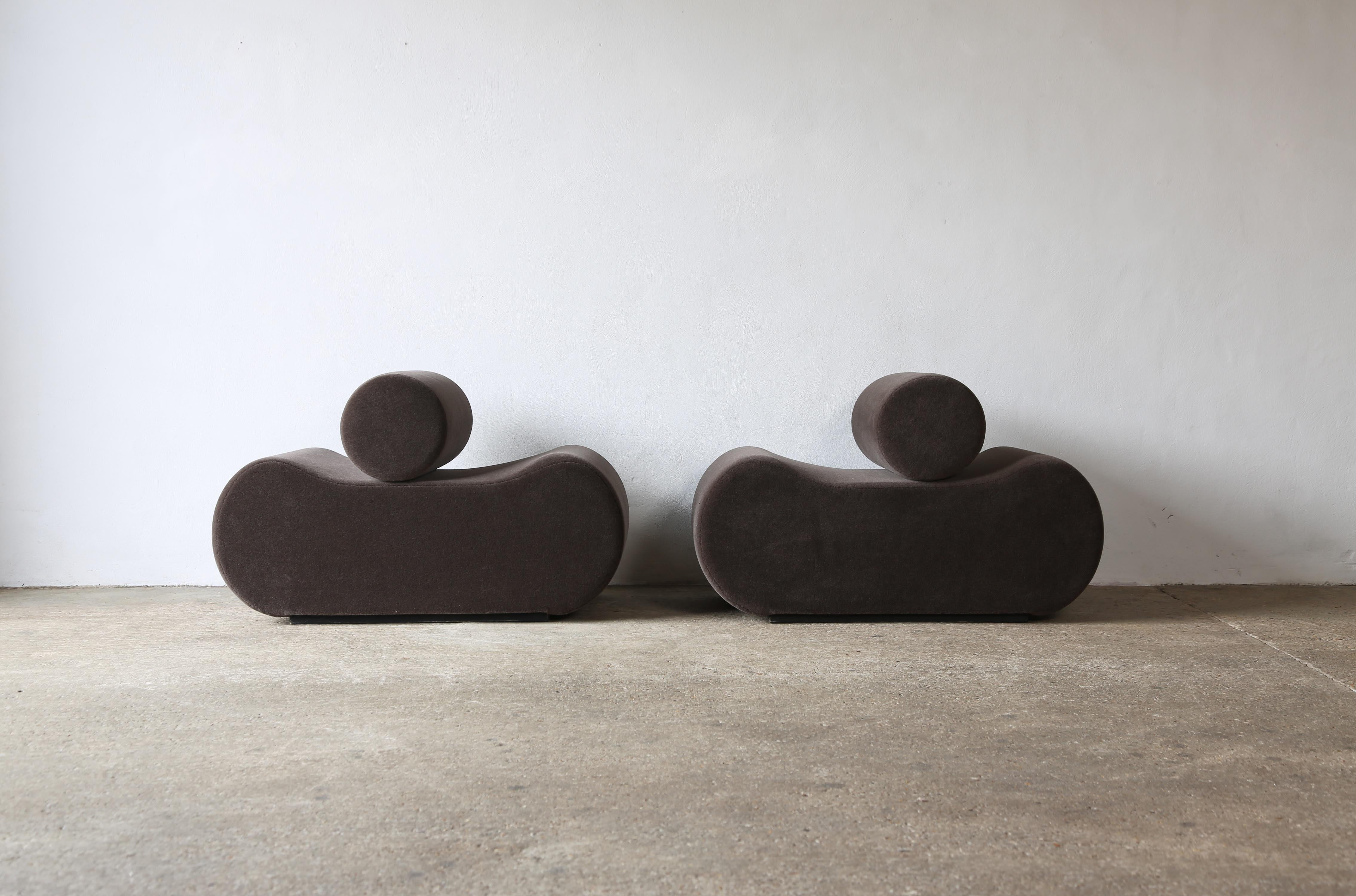 Modular Sofa in Three Pieces, Upholstered in Alpaca Fabric For Sale 7