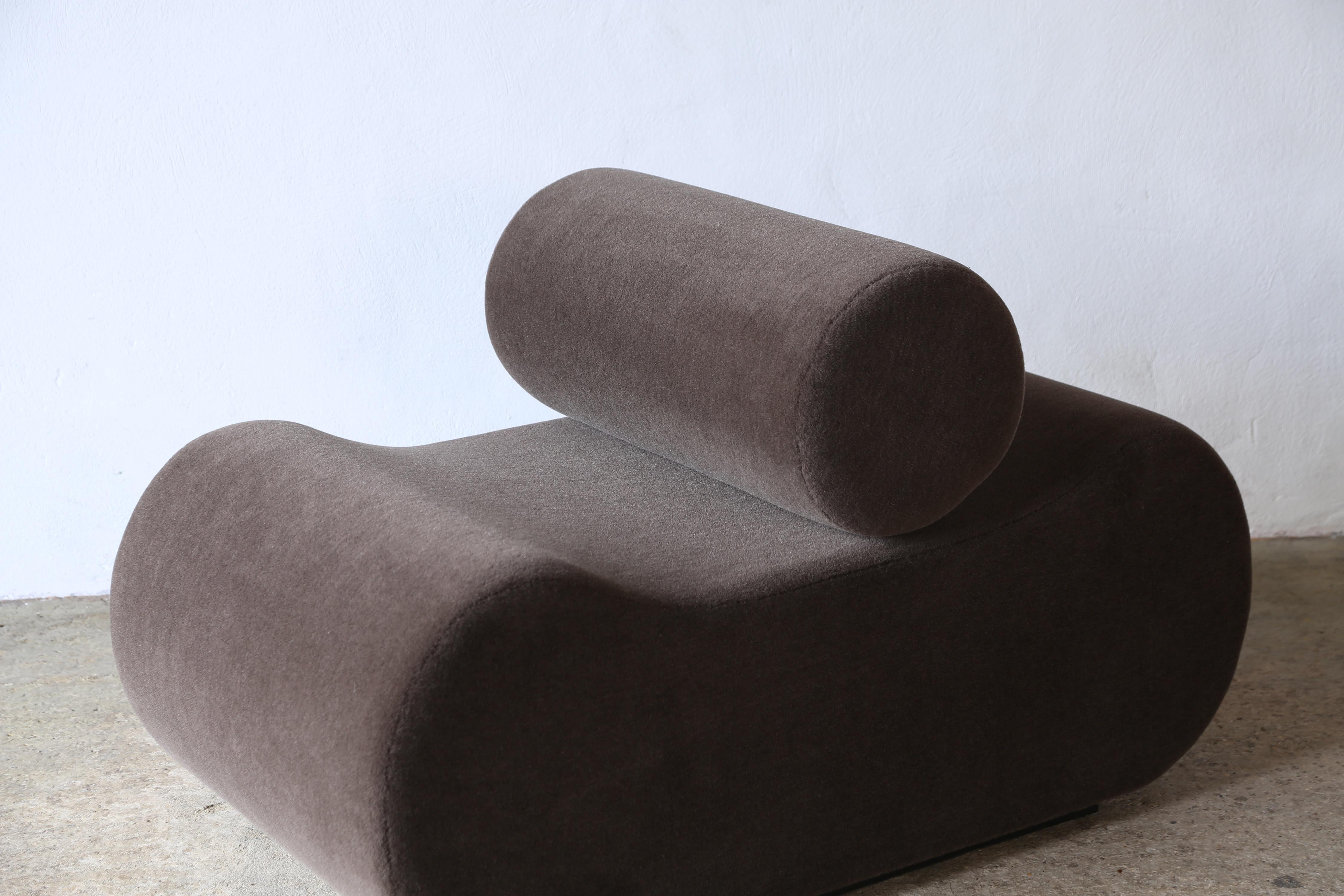 Contemporary Modular Sofa in Three Pieces, Upholstered in Alpaca Fabric For Sale