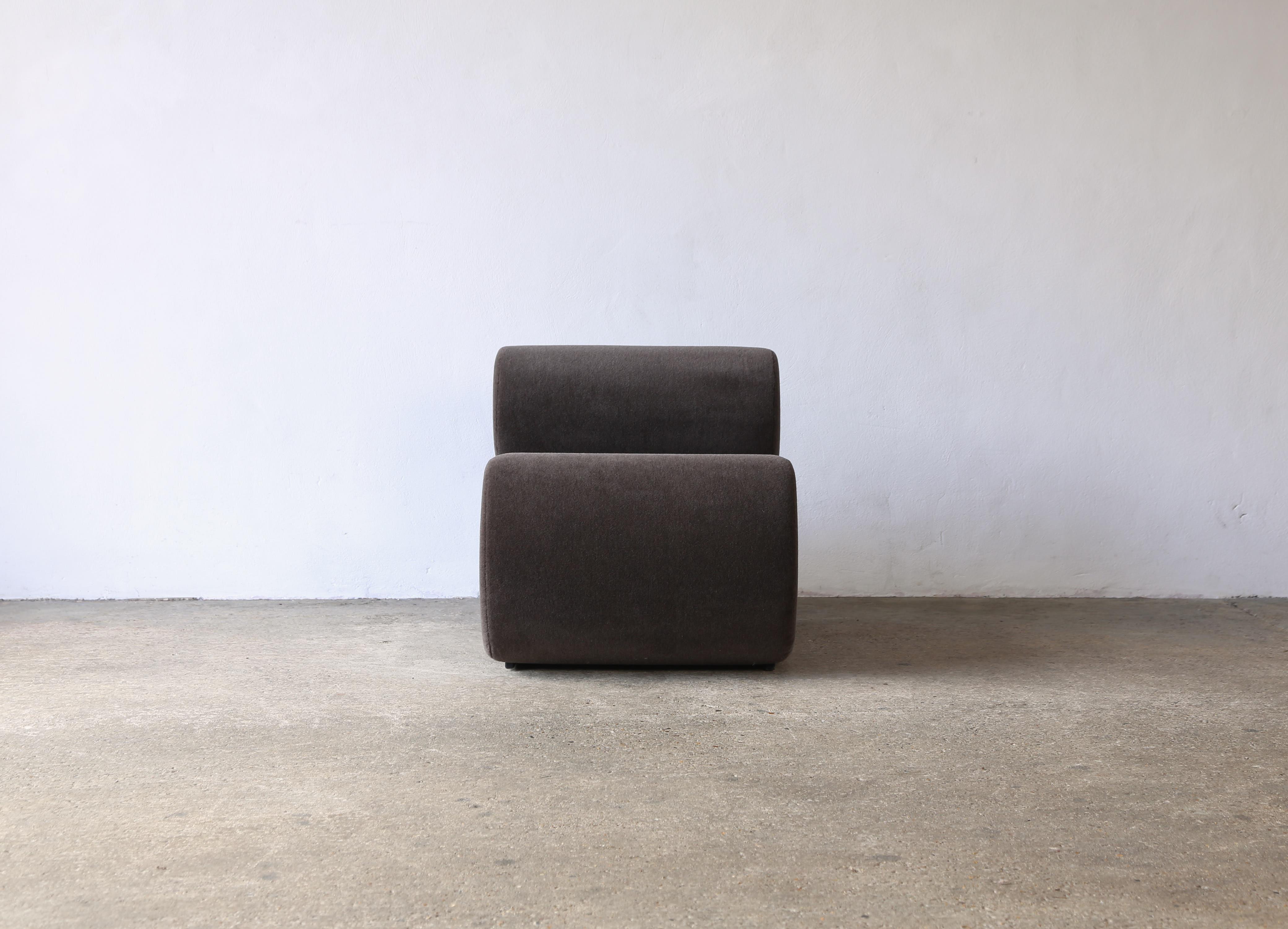 Modular Sofa in Three Pieces, Upholstered in Alpaca Fabric For Sale 2