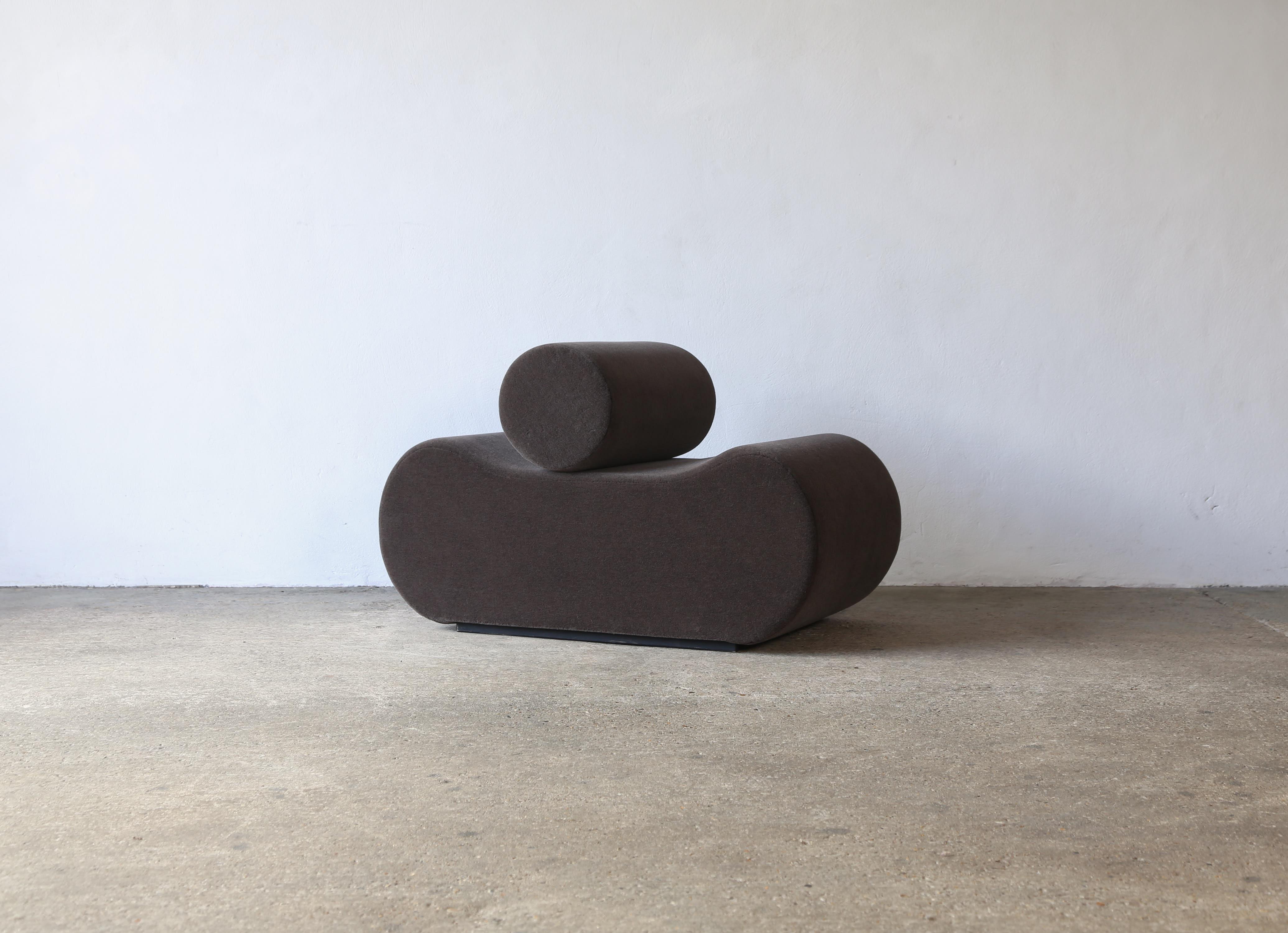 Modular Sofa in Three Pieces, Upholstered in Alpaca Fabric For Sale 3