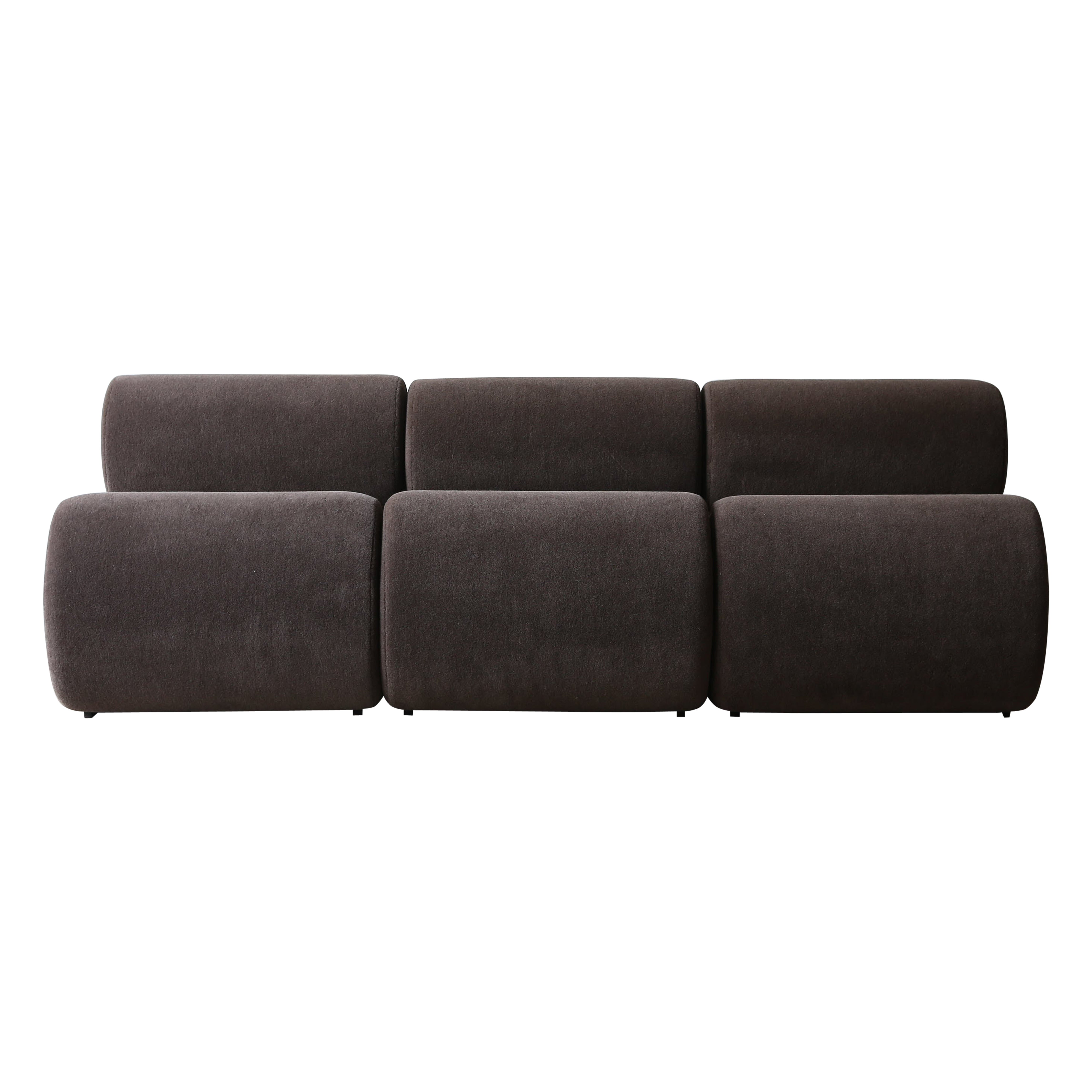 Modular Sofa in Three Pieces, Upholstered in Alpaca Fabric