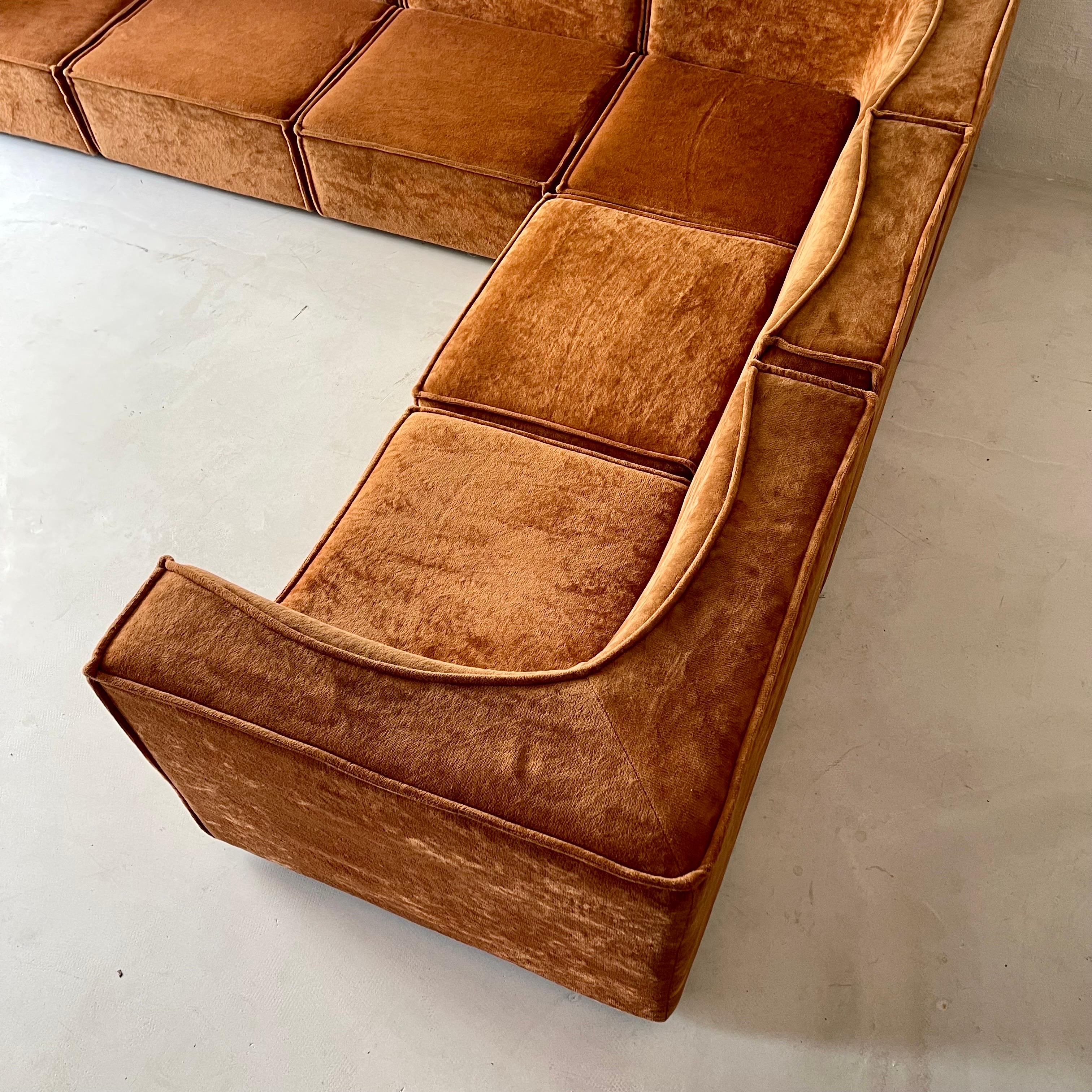 Modular Sofa Living Room Set of Six by Rolf Benz 1970s 2