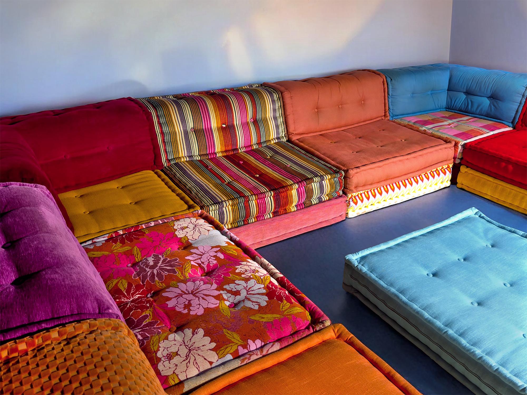 Textile Modular Sofa Mah Jong by Kenzo & Missoni for Roche Bobois, Set of 25 Pieces