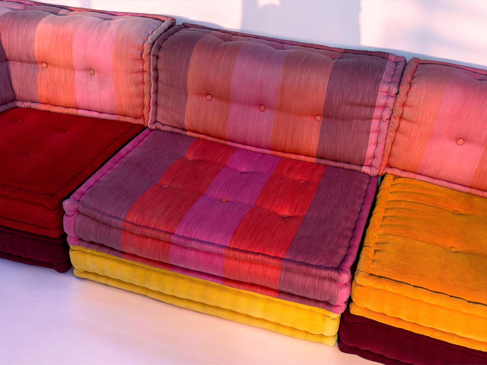 Modern Modular Sofa Mah Jong by Kenzo Takada for Roche Bobois, set of 9 pieces, 2000s