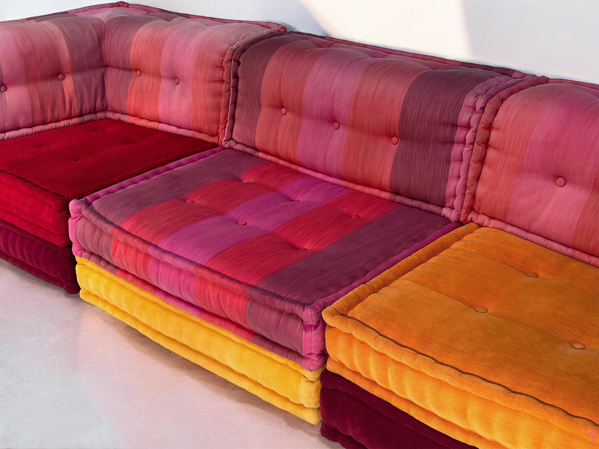 Textile Modular Sofa Mah Jong by Kenzo Takada for Roche Bobois, set of 9 pieces, 2000s