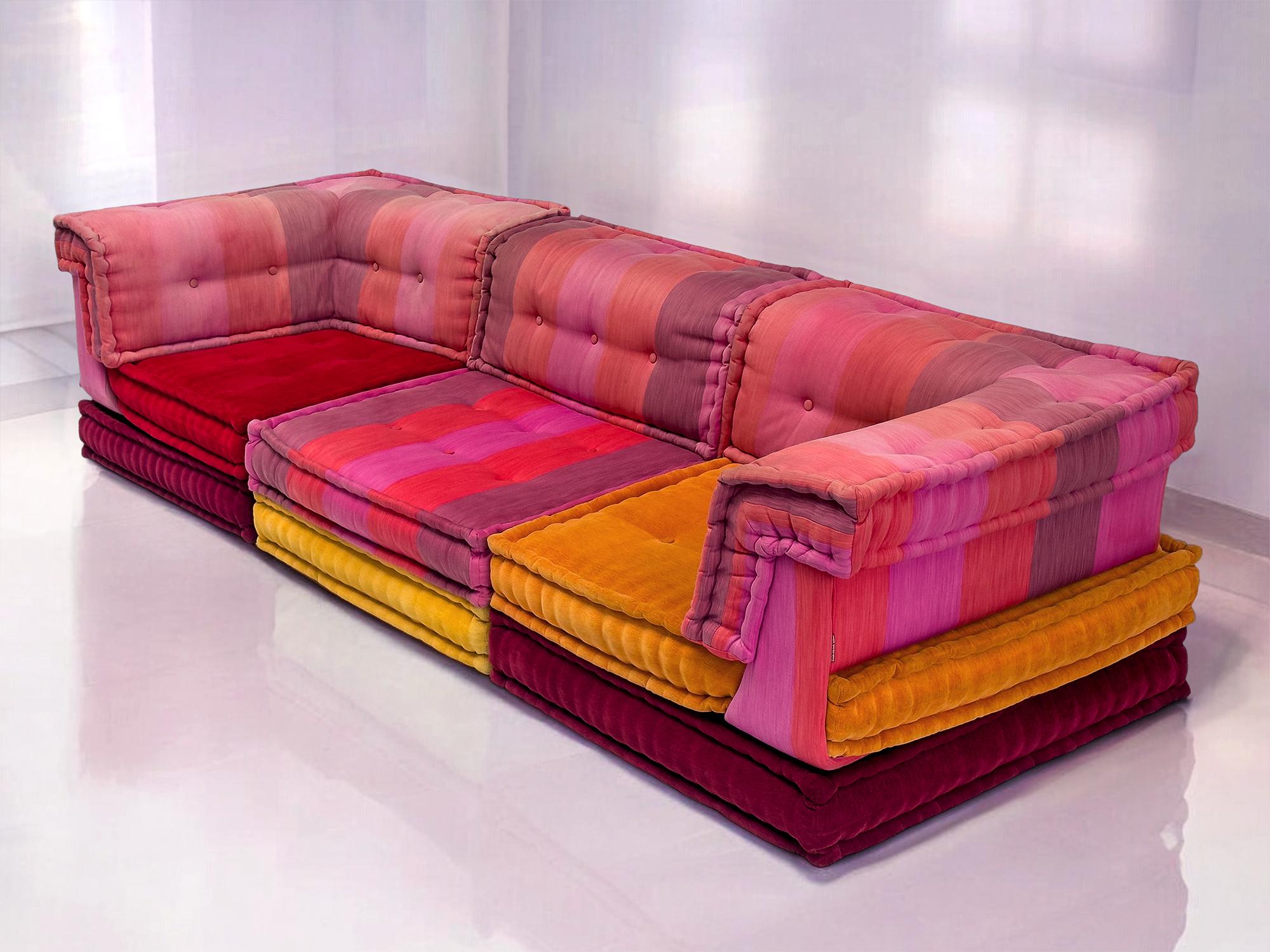 Contemporary Modular Sofa Mah Jong by Kenzo Takada for Roche Bobois, set of 9 pieces, 2000s