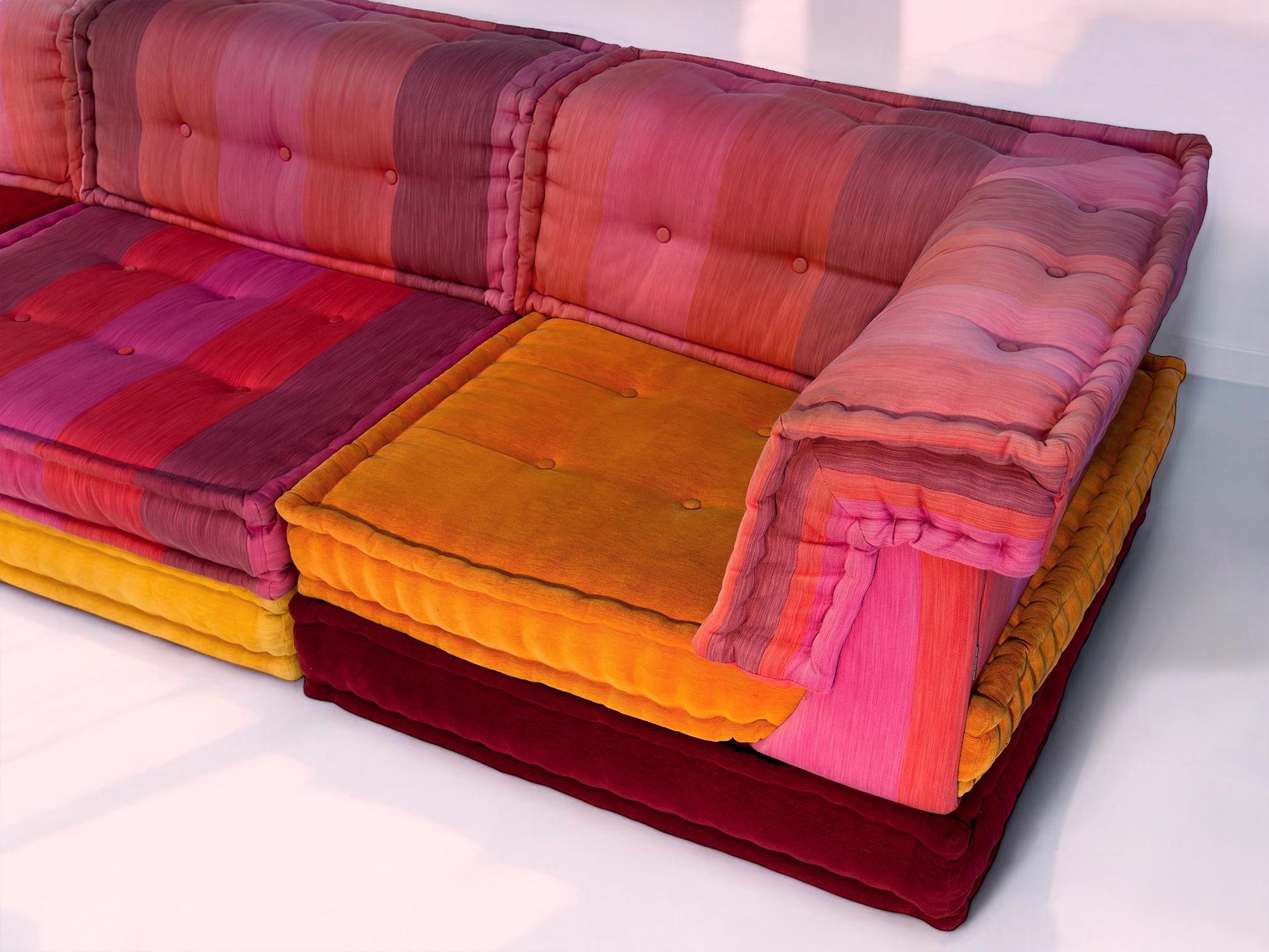 Italian Modular Sofa Mah Jong by Kenzo Takada for Roche Bobois, set of 9 pieces, 2000s