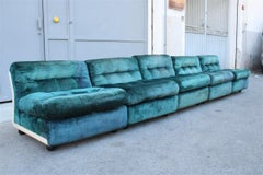 Modular Sofà Mario Bellini Amanta 1970s White and Green Italian Design Resin