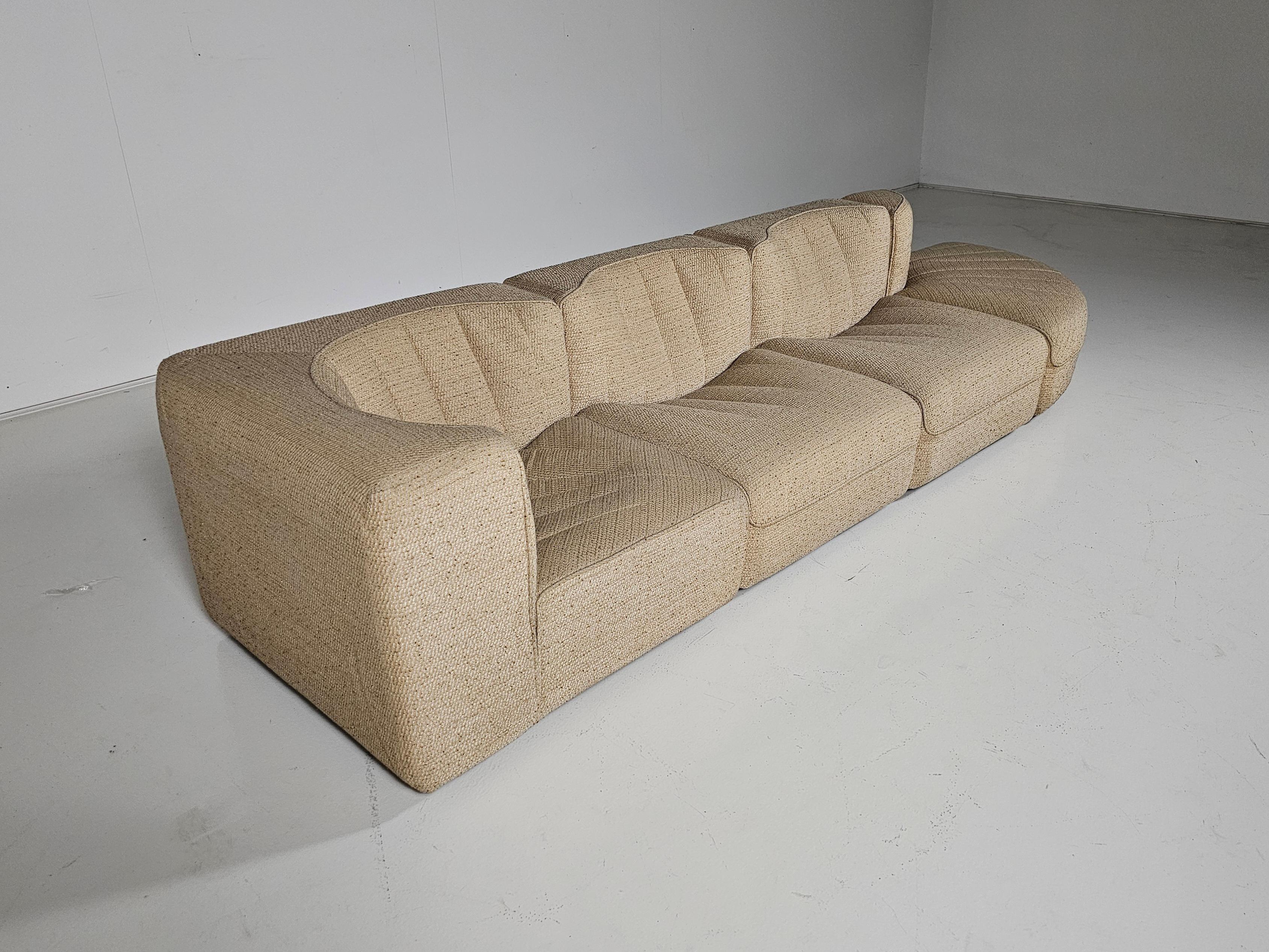Modular Sofa Model 9000 in original beige fabric, Tito Agnoli, Arflex, 1970s 2
