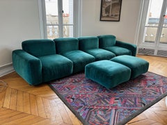 Modulares Sofa aus 4 Stühlen und 2 Fußhockern von Mario Marenco für Arflex