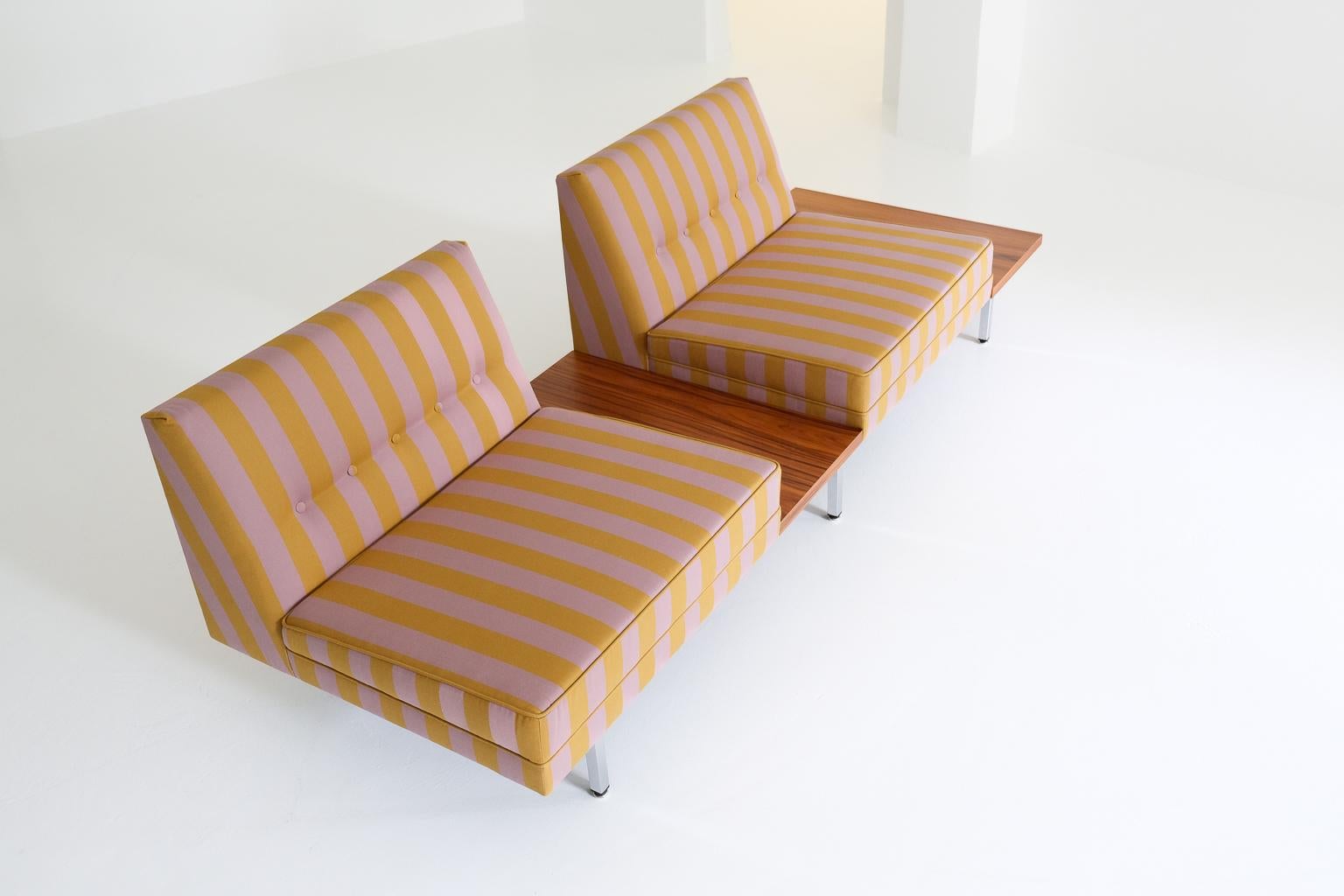 Modular Sofa Seating, Gerogen Nelson for Herman Miller, covered in Dedar fabric For Sale 4