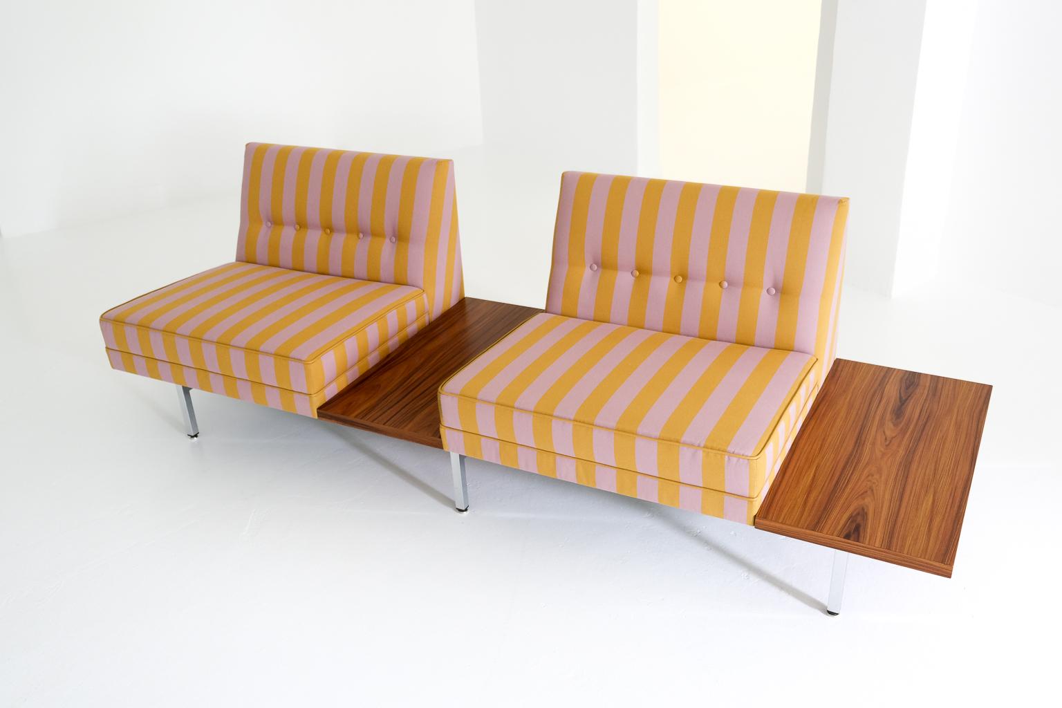 Sièges modulaires de canapé, Gerogen Nelson pour Herman Miller, recouverts de tissu Dedar en vente 8