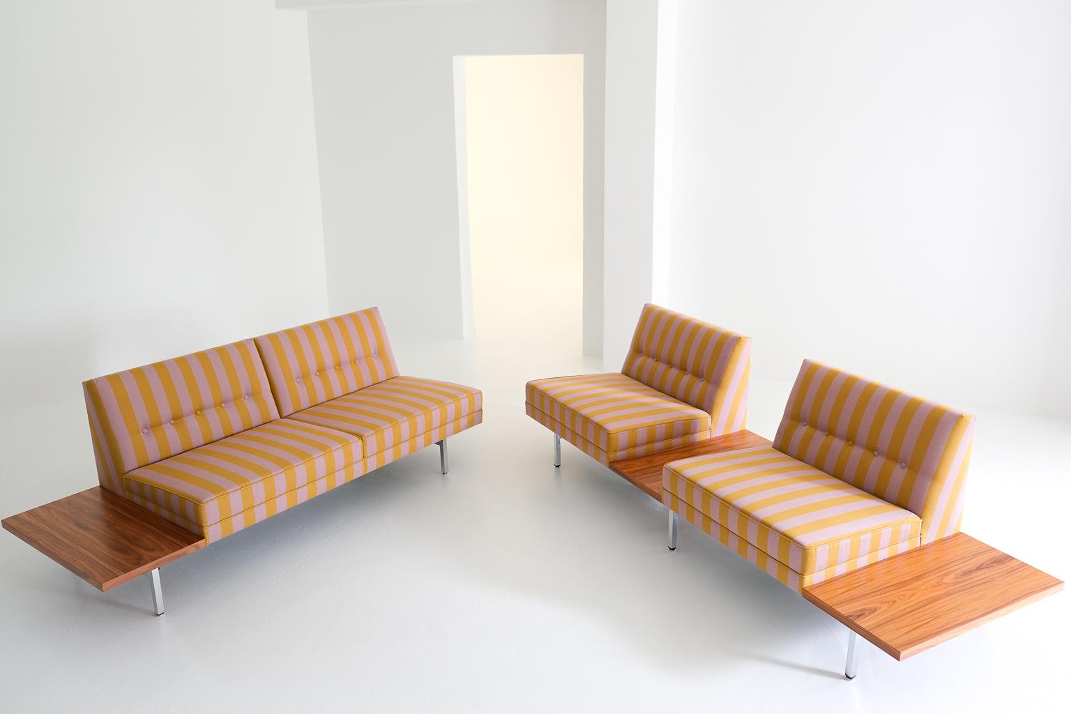 20th Century Modular Sofa Seating, Gerogen Nelson for Herman Miller, covered in Dedar fabric For Sale