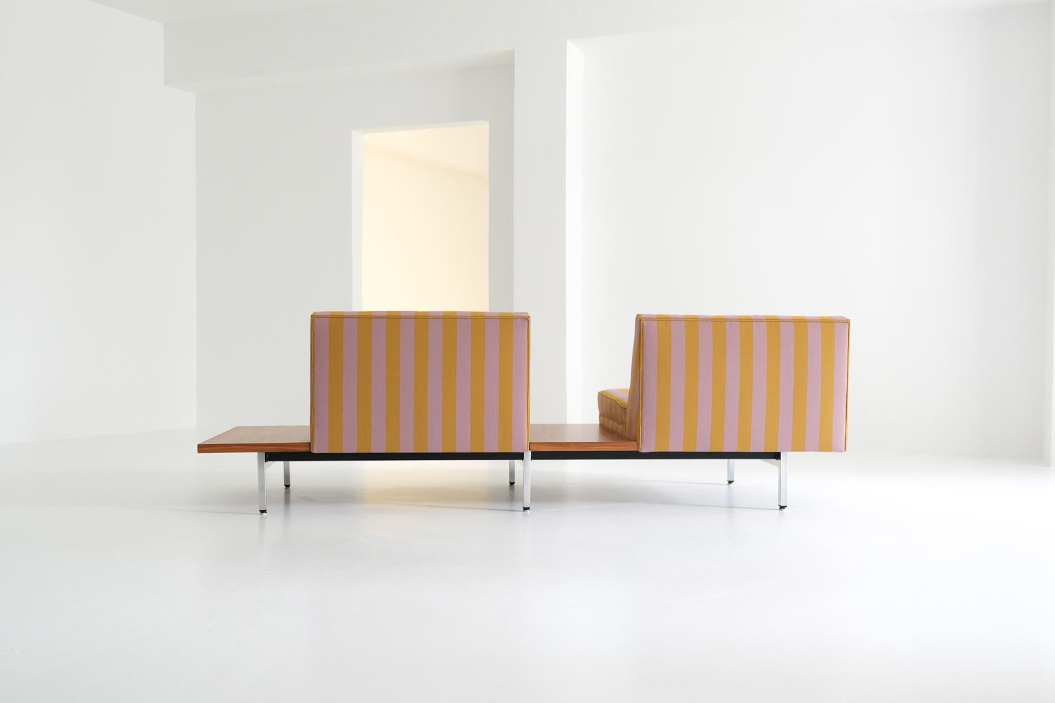 Steel Modular Sofa Seating, Gerogen Nelson for Herman Miller, covered in Dedar fabric For Sale