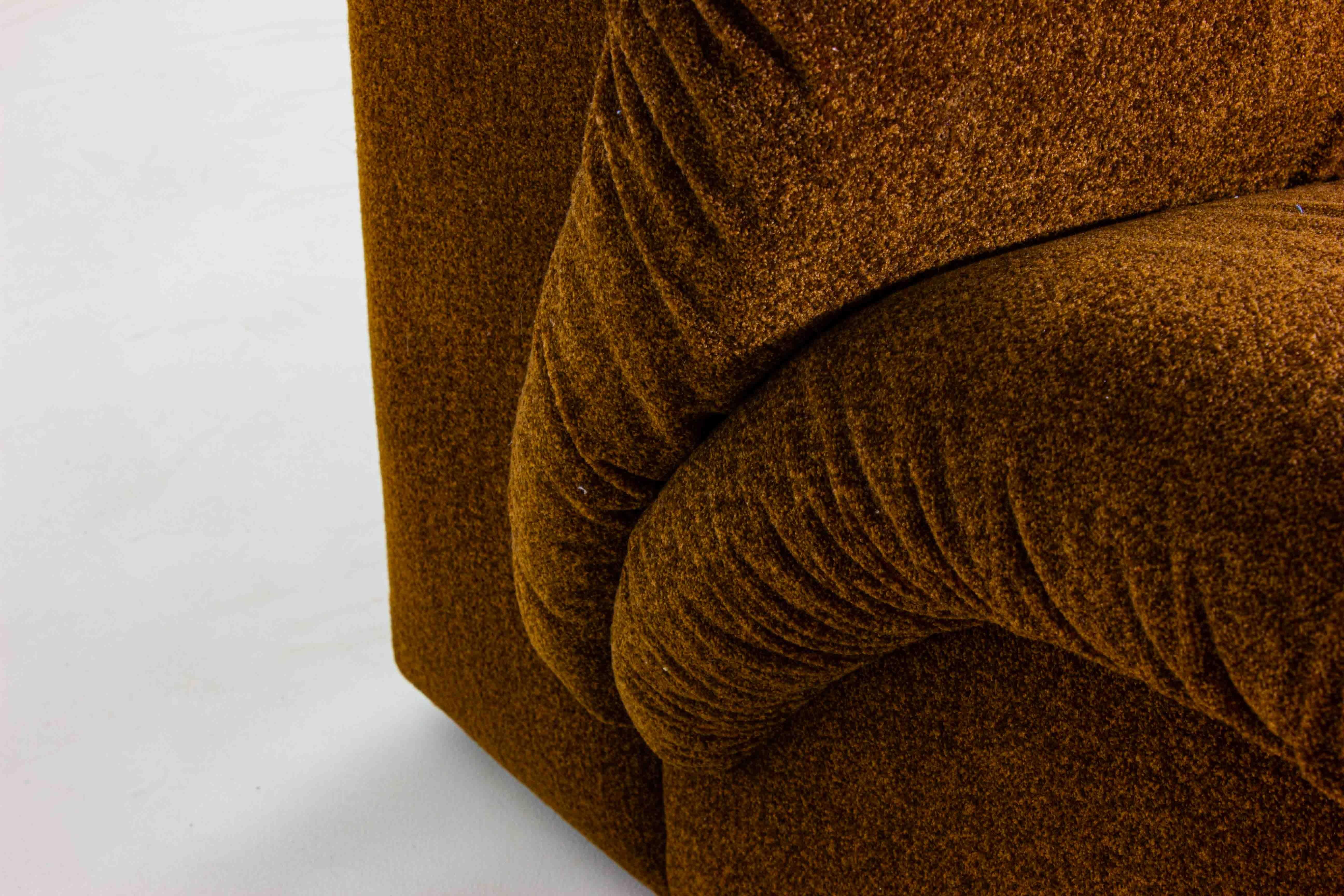 Modular Sofa Set in rust-brown fabric by Doimo, Italy (1970s) en vente 1