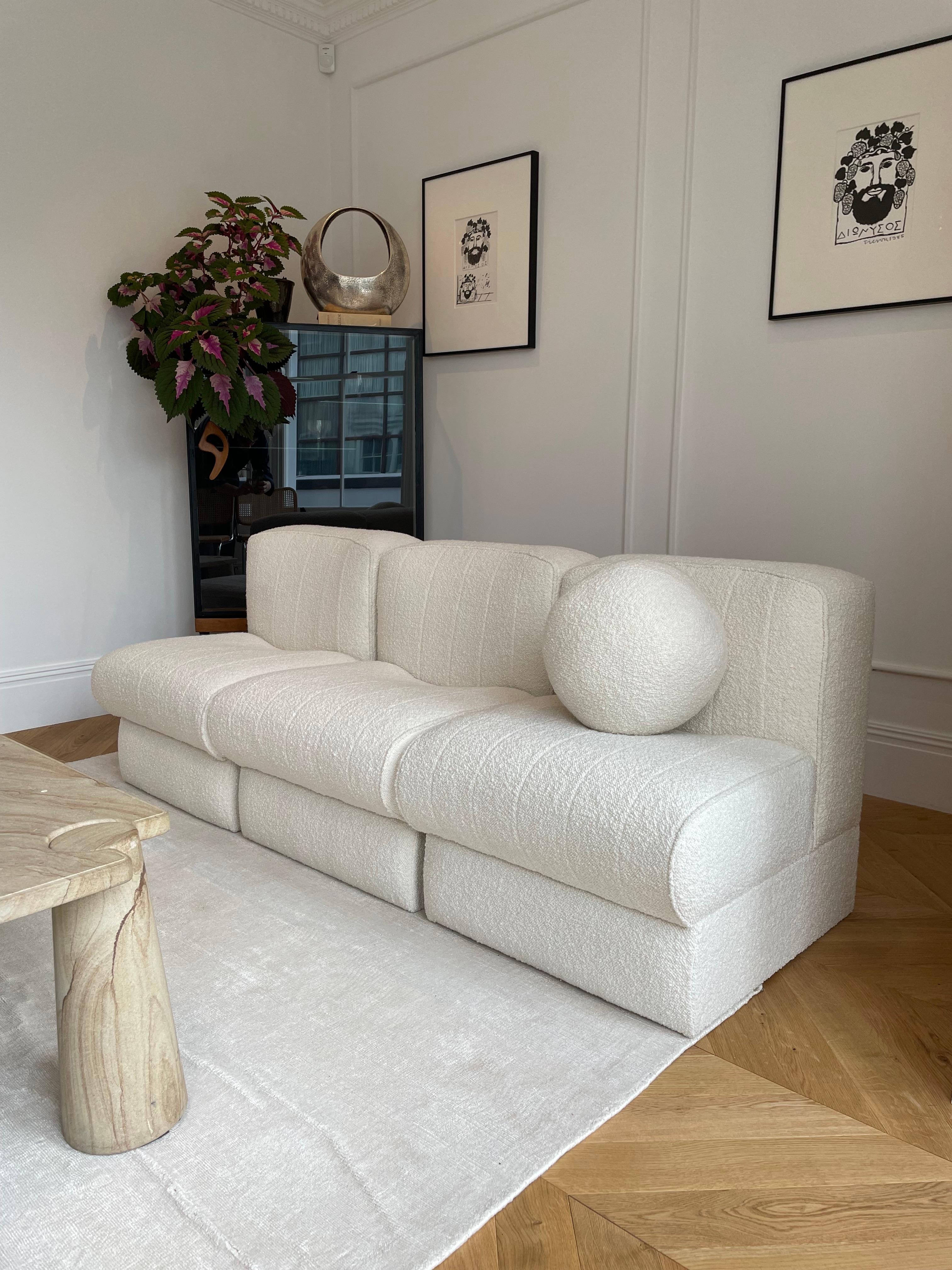 Modular Sofa Straight Units by Tito Agnoli In Excellent Condition For Sale In London, England