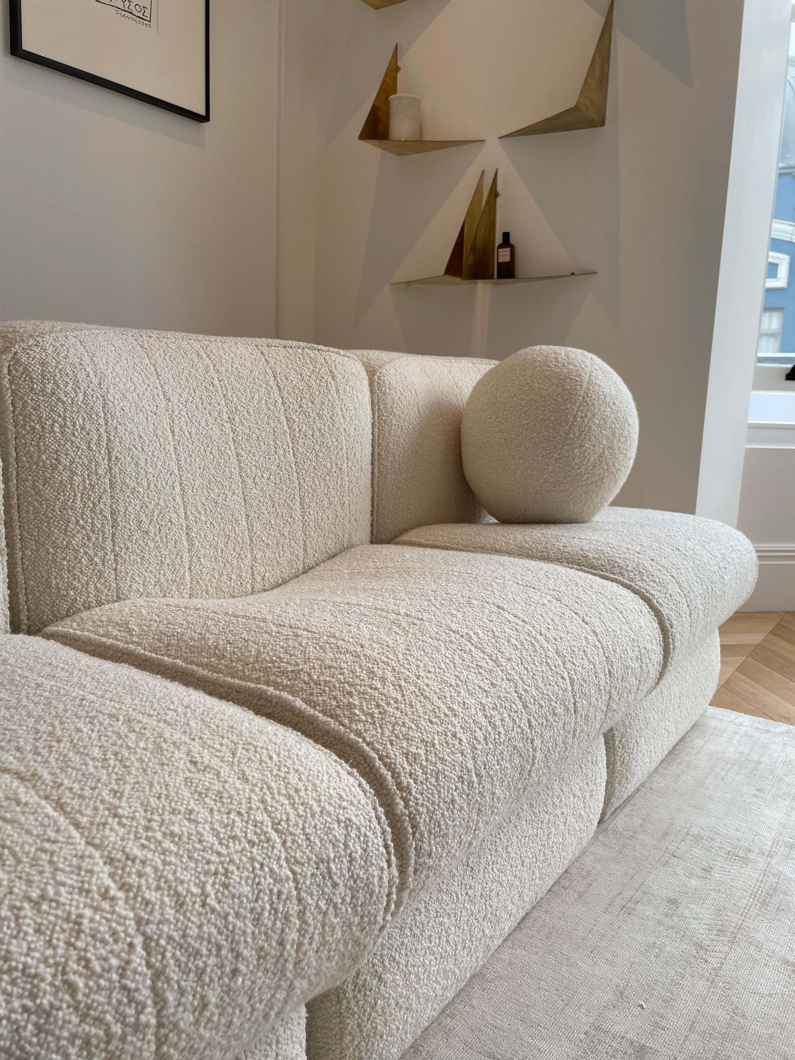 Bouclé Modular Sofa Straight Units by Tito Agnoli For Sale