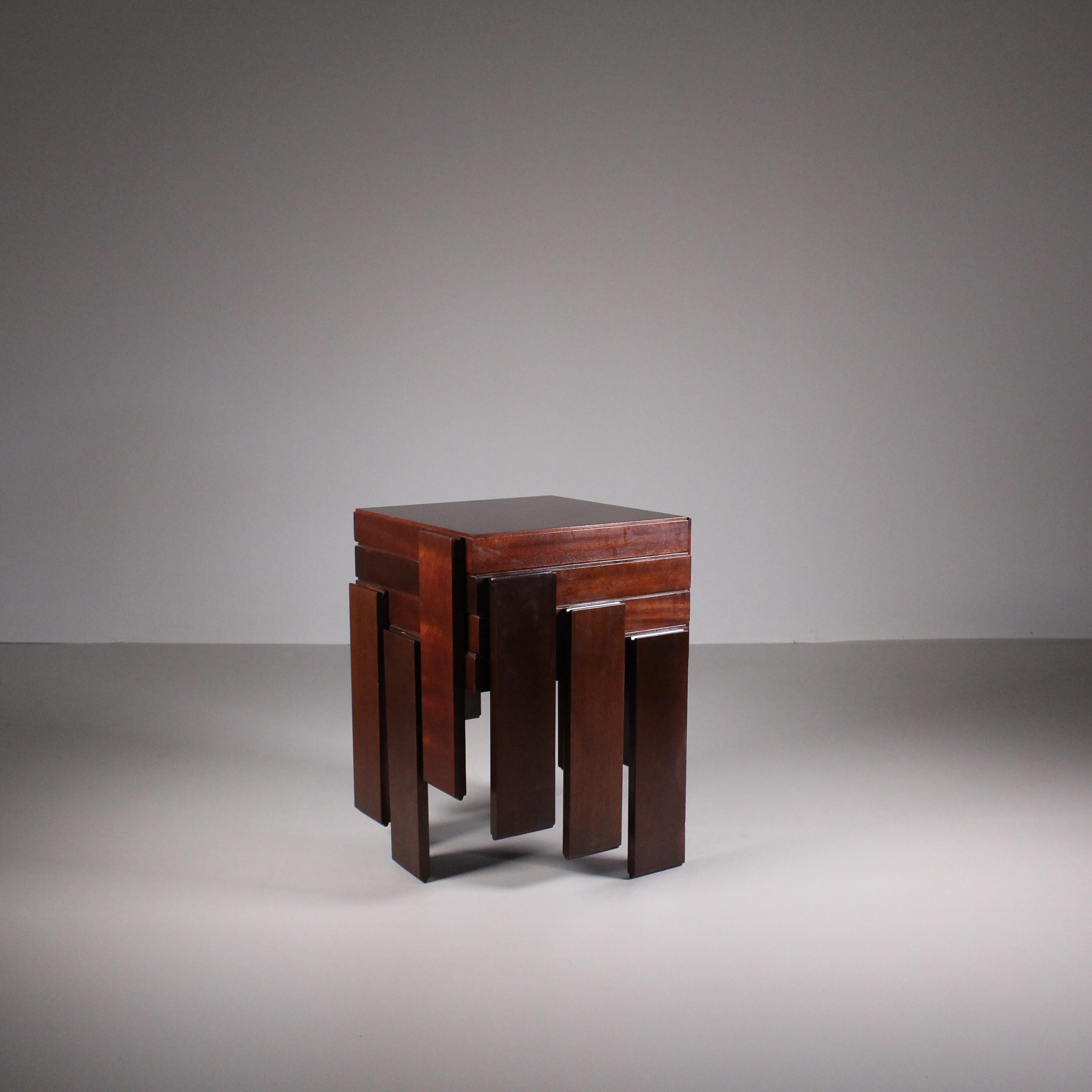 Modular Stackable Solid Wood Coffee, Side Tables by Frattini for Cassina 7