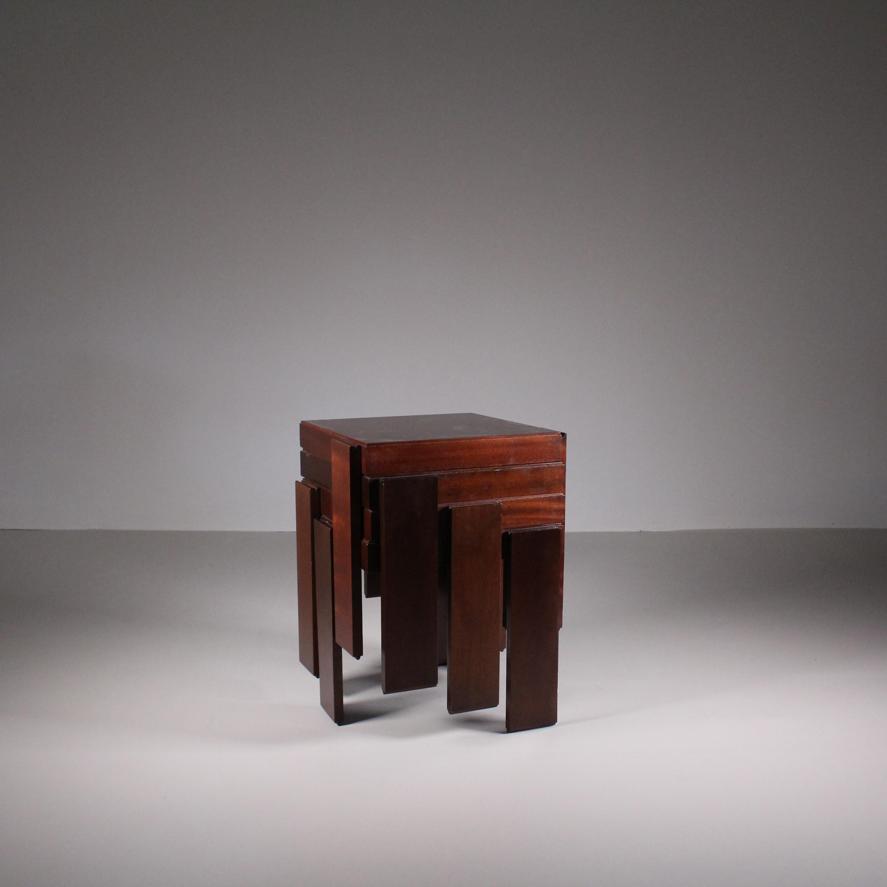 Modular Stackable Solid Wood Coffee, Side Tables by Frattini for Cassina 8