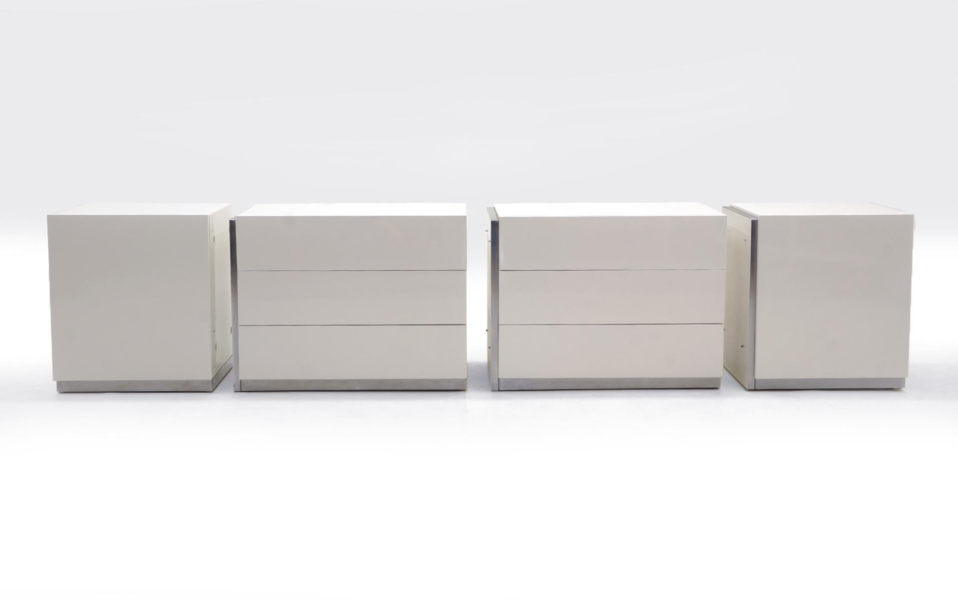 Modular Storage Cabinets with Drawers & Shelves by Milo Baughman, White / Ivory  1