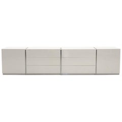 Vintage Modular Storage Cabinets with Drawers & Shelves by Milo Baughman, White / Ivory 