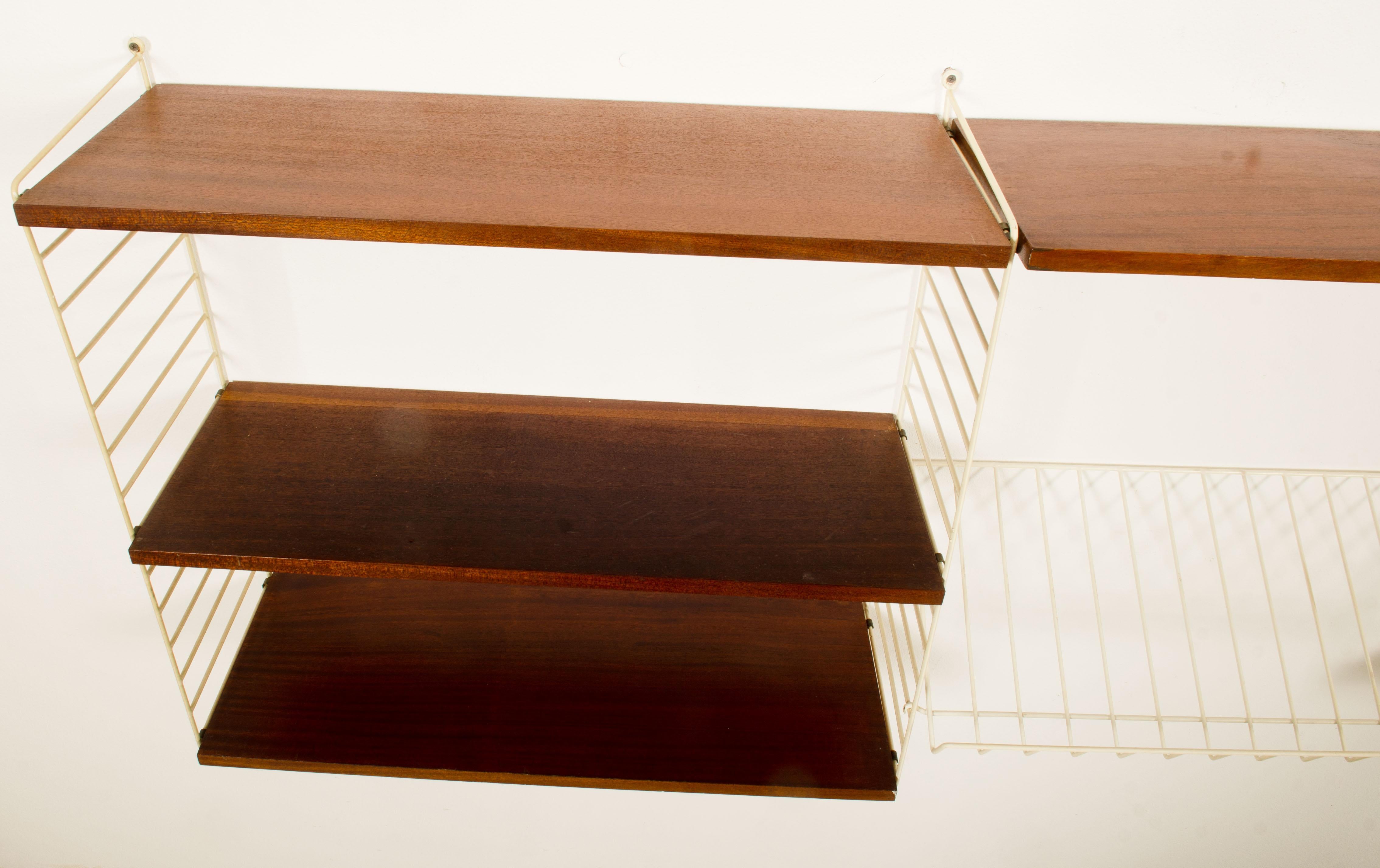 Modular String Wall Unit in Teak by Nisse Strinning For Sale 3