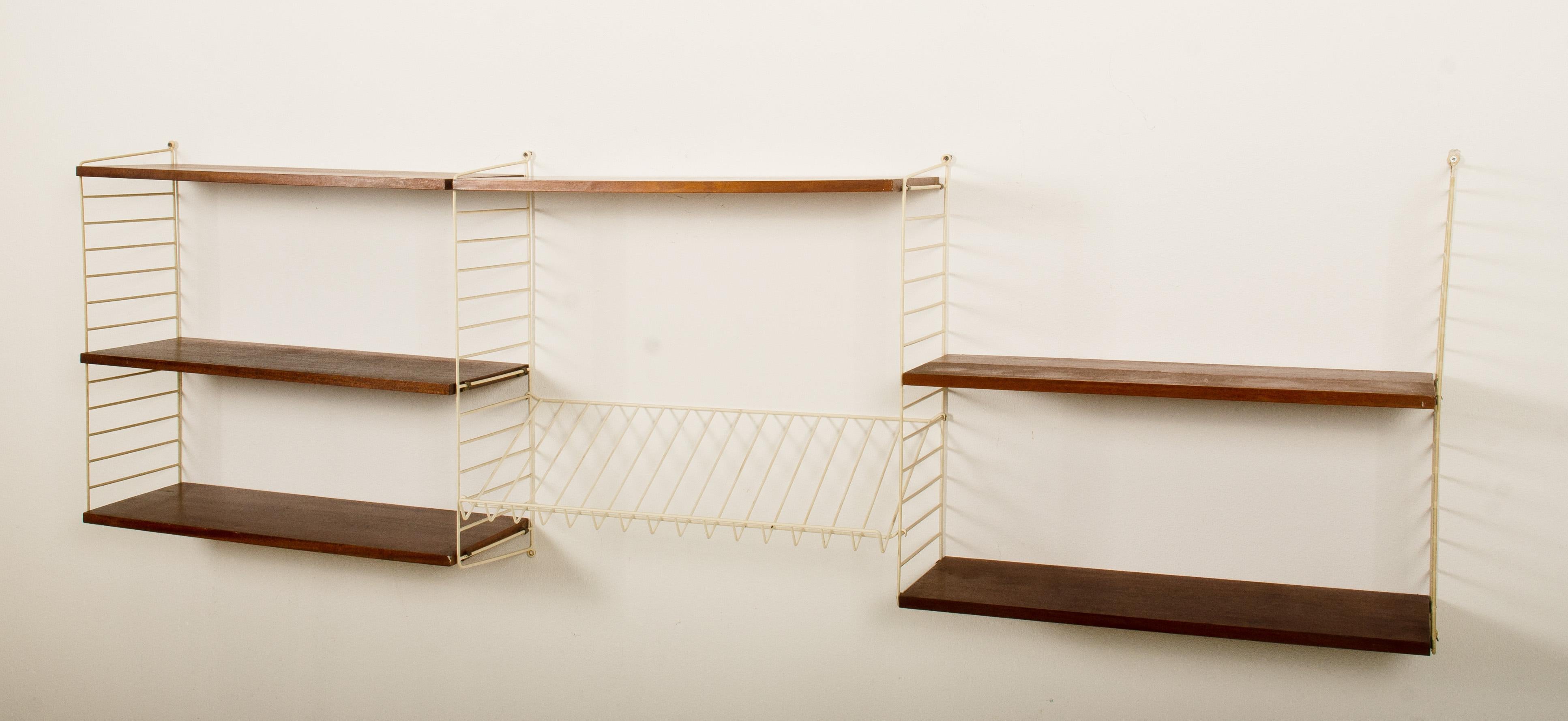 Modular String Wall Unit in Teak by Nisse Strinning For Sale 10