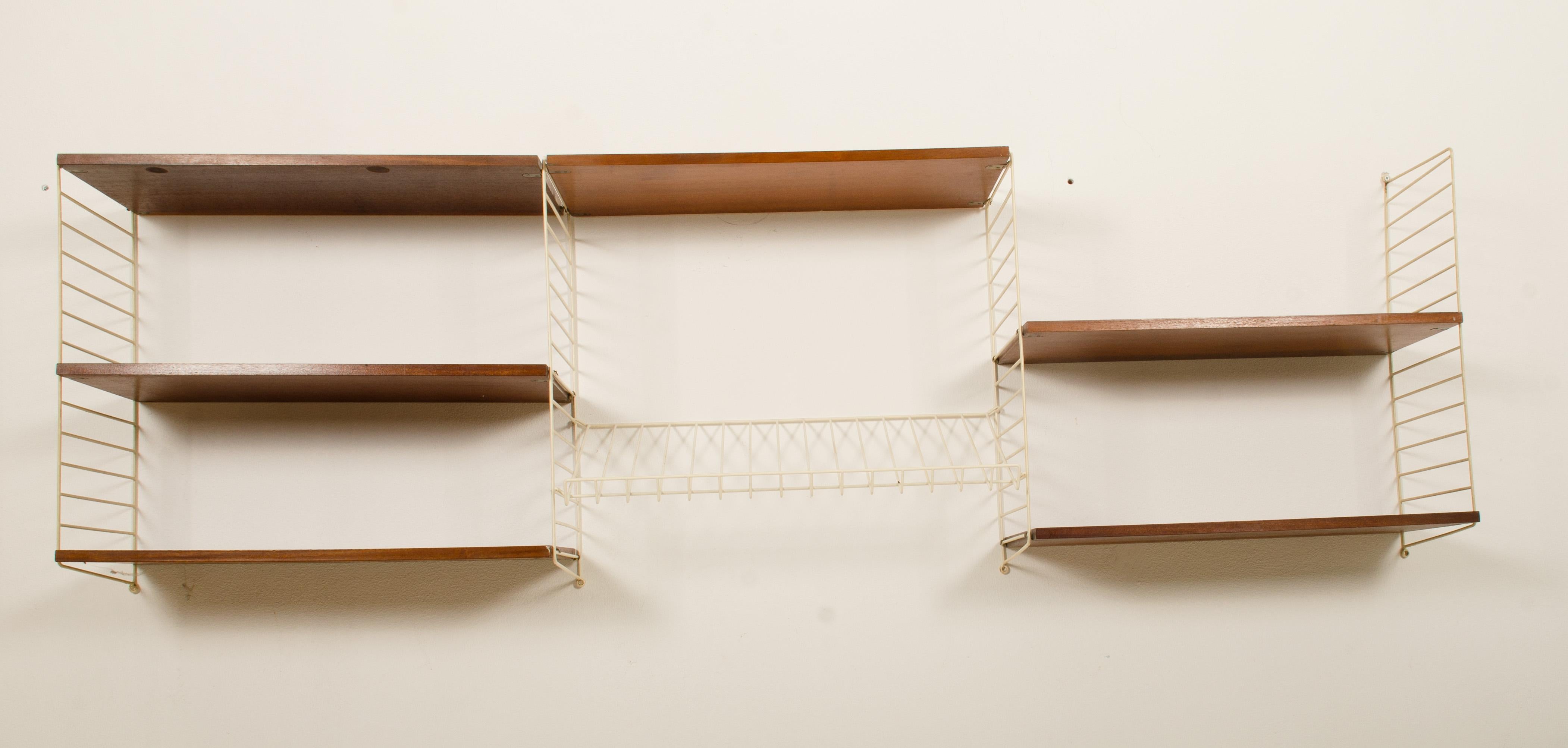 Scandinavian Modern Modular String Wall Unit in Teak by Nisse Strinning For Sale